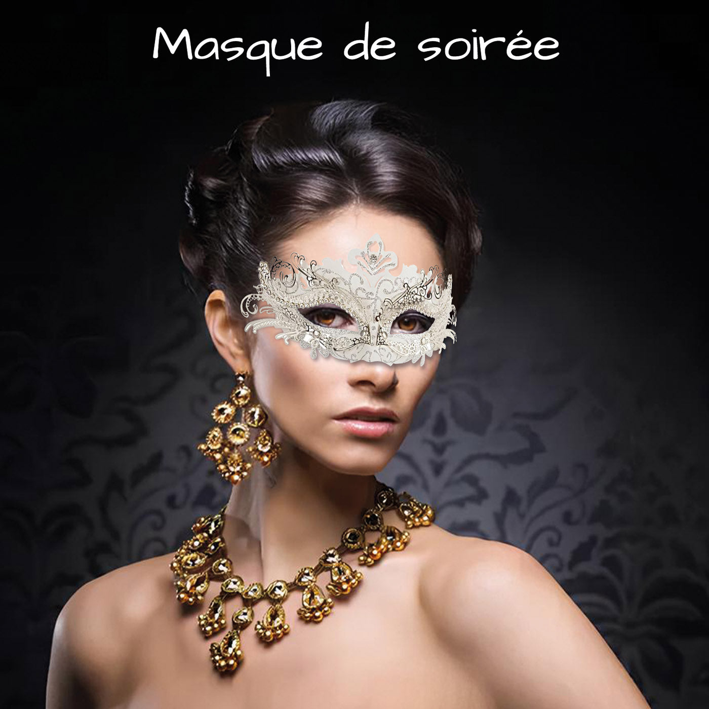 Masque Mascarade Carnaval Venise Blanc