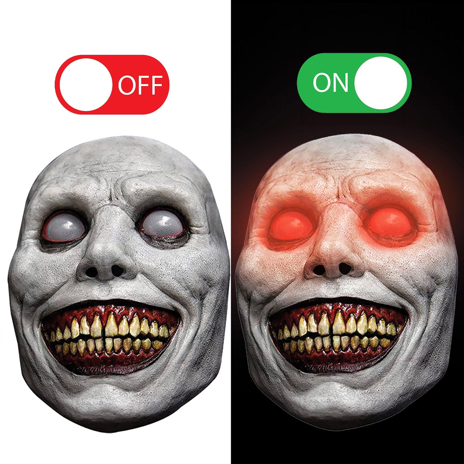 Led Latex Mask Red Eyes