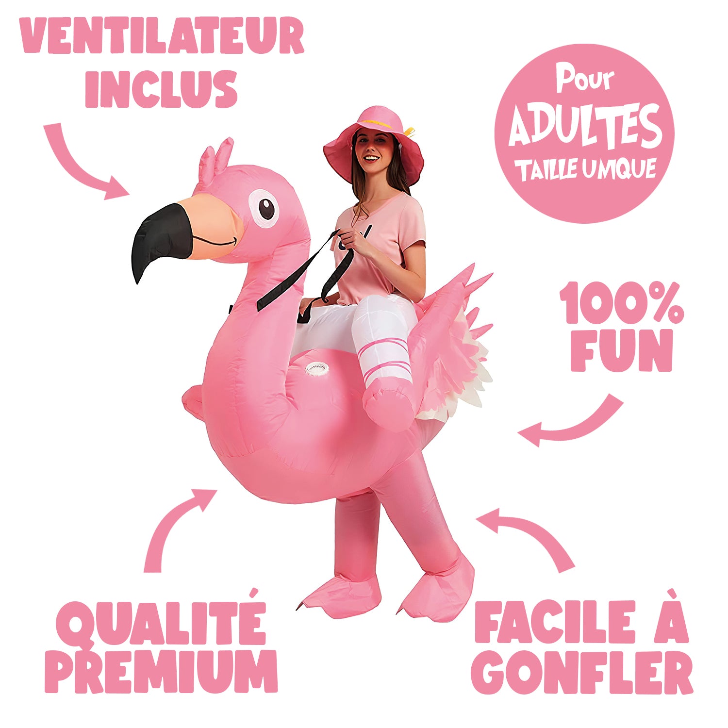 Costume Gonflable Adulte – Flamant Rose