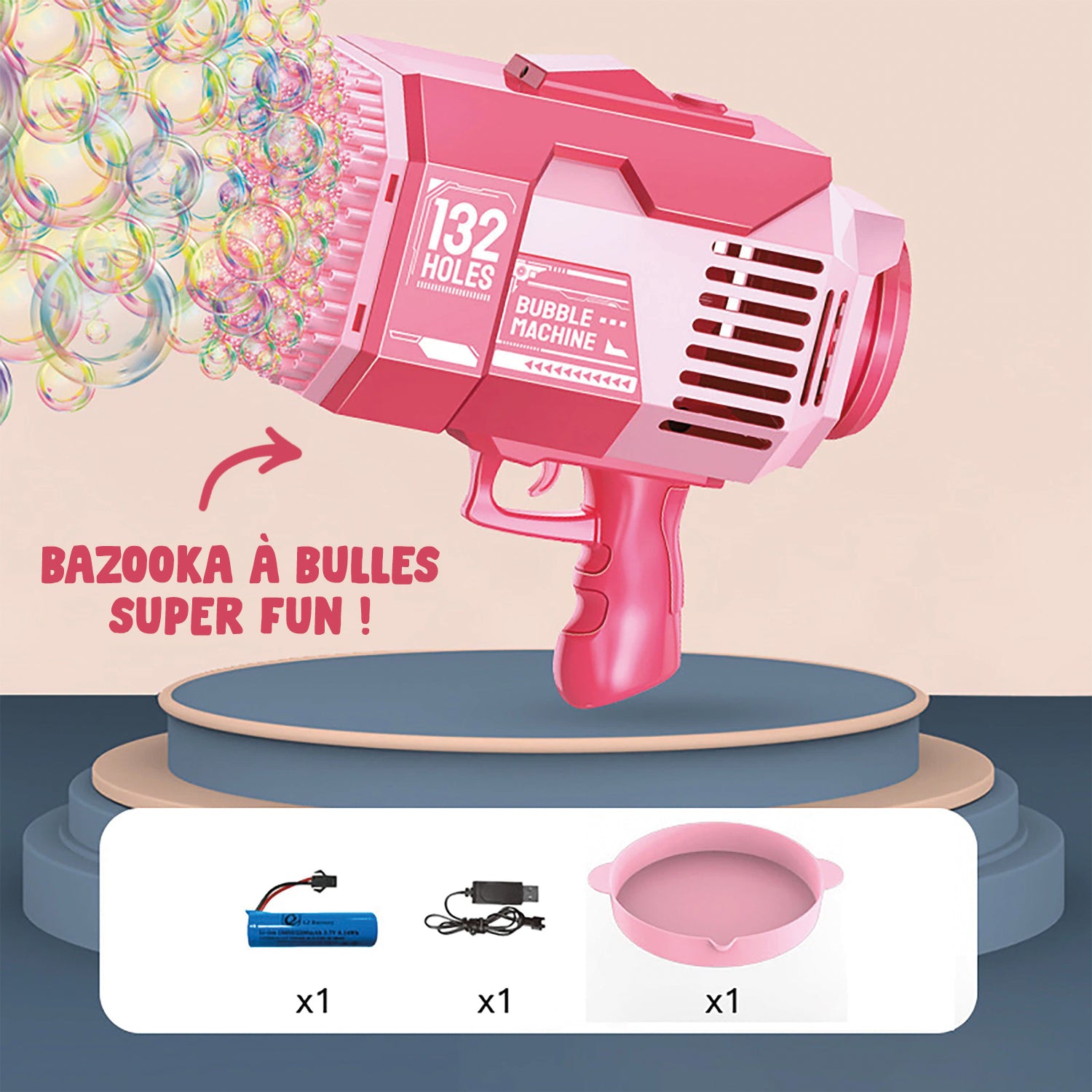 Bazooka Bubble Rose - Machine à Bulles de Savon