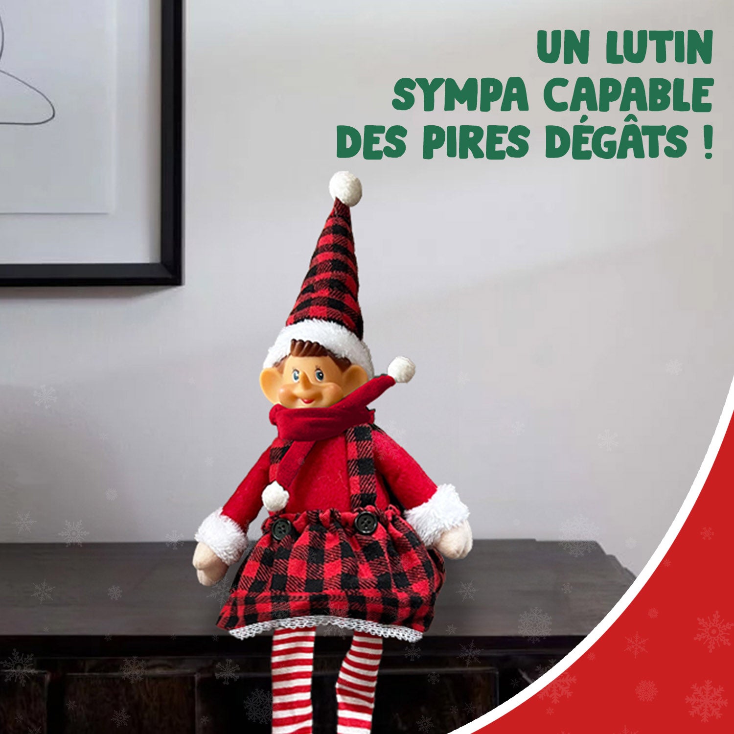 Lutin Farceur de Noël 53 cm – Fille