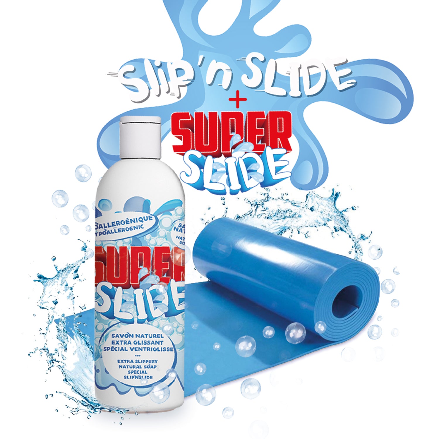 Pack Ventriglisse - 1 Tapis de Glisse 10 Mètres + 1 Litre Savon Extra-Glissant