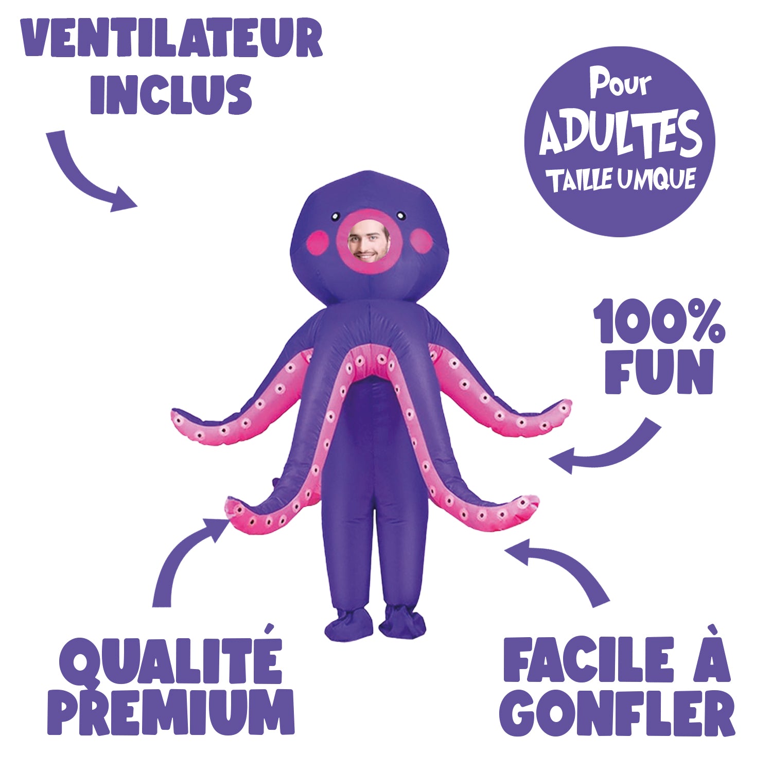 Costume Gonflable Adulte – Pieuvre