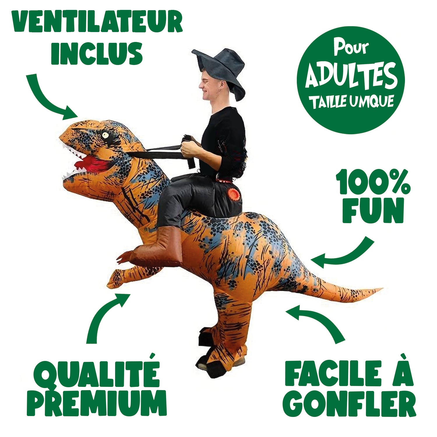 Costume Gonflable Adulte – T-Rex Small