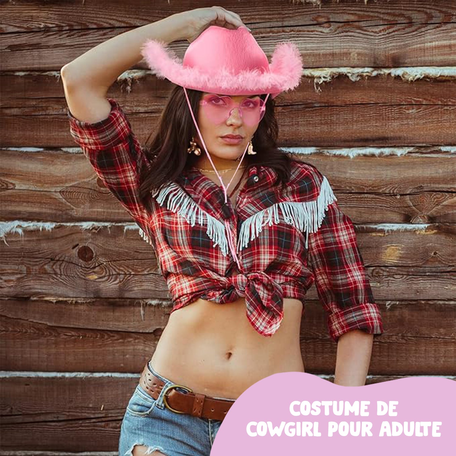 Chapeau et Lunettes de Cow Girl