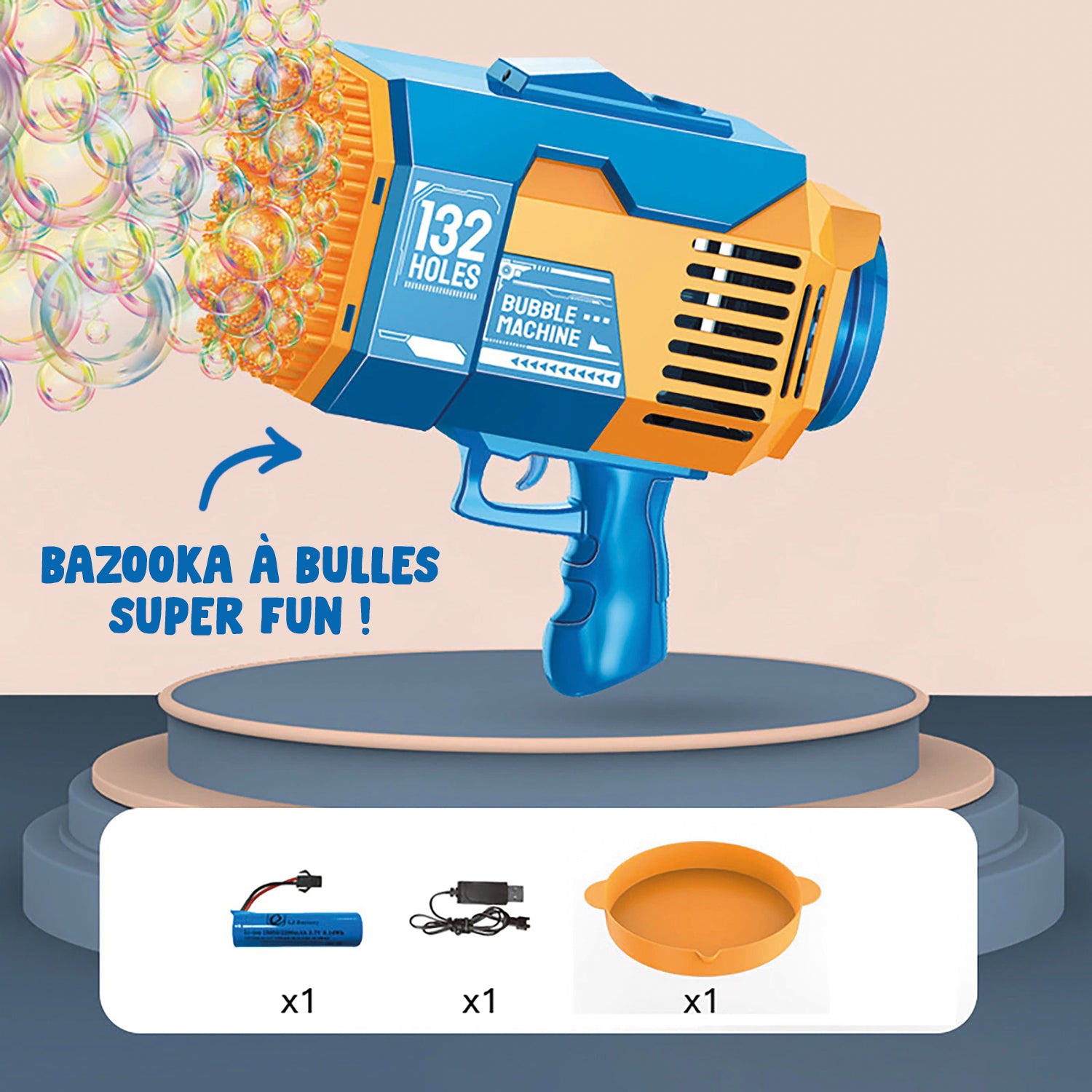 Bazooka Bubble Bleu - Machine à Bulles de Savon