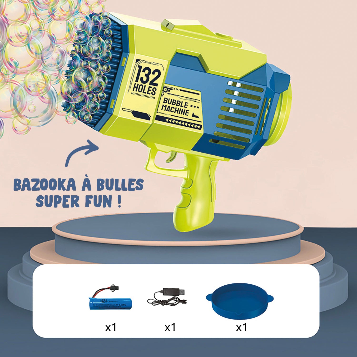 Bazooka Bubble Vert - Machine à Bulles de Savon