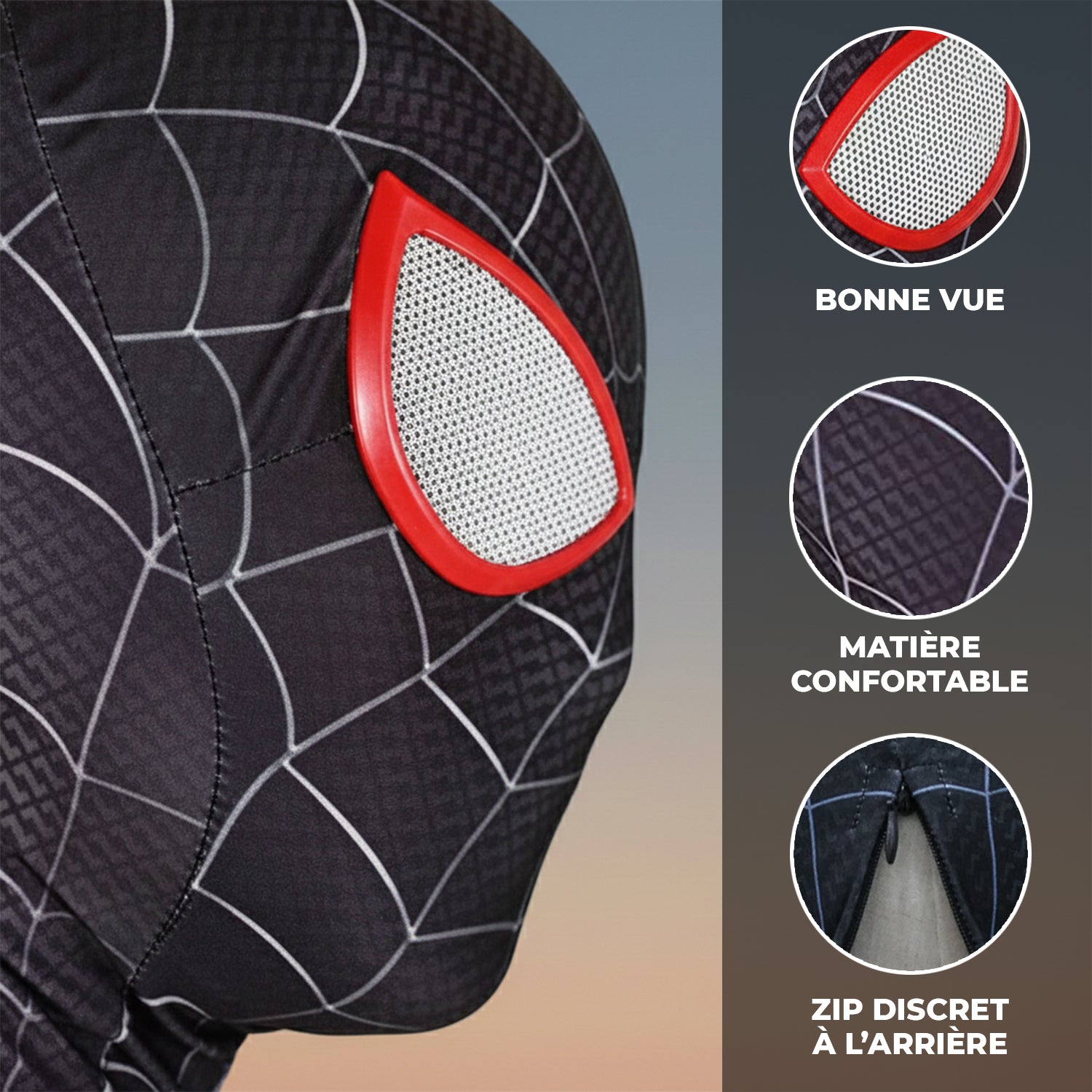 Masque Super-Héros Araignée – Noir