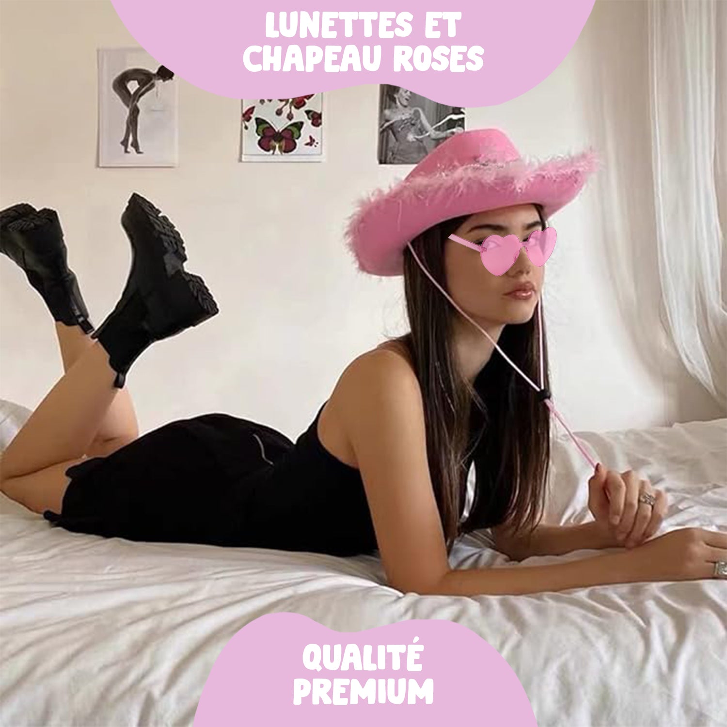 Chapeau et Lunettes de Cow Girl