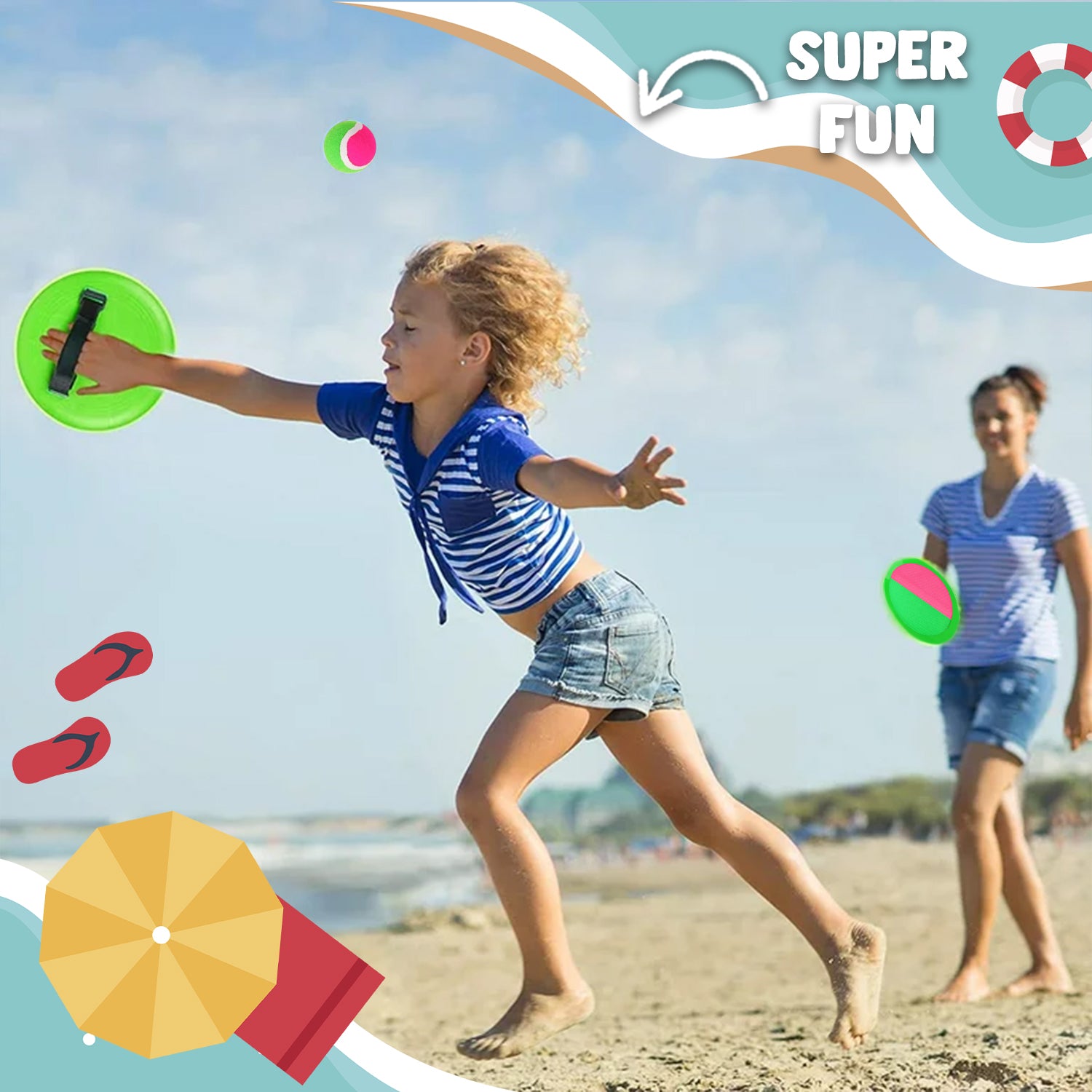 Ball Catch Vert et Rose