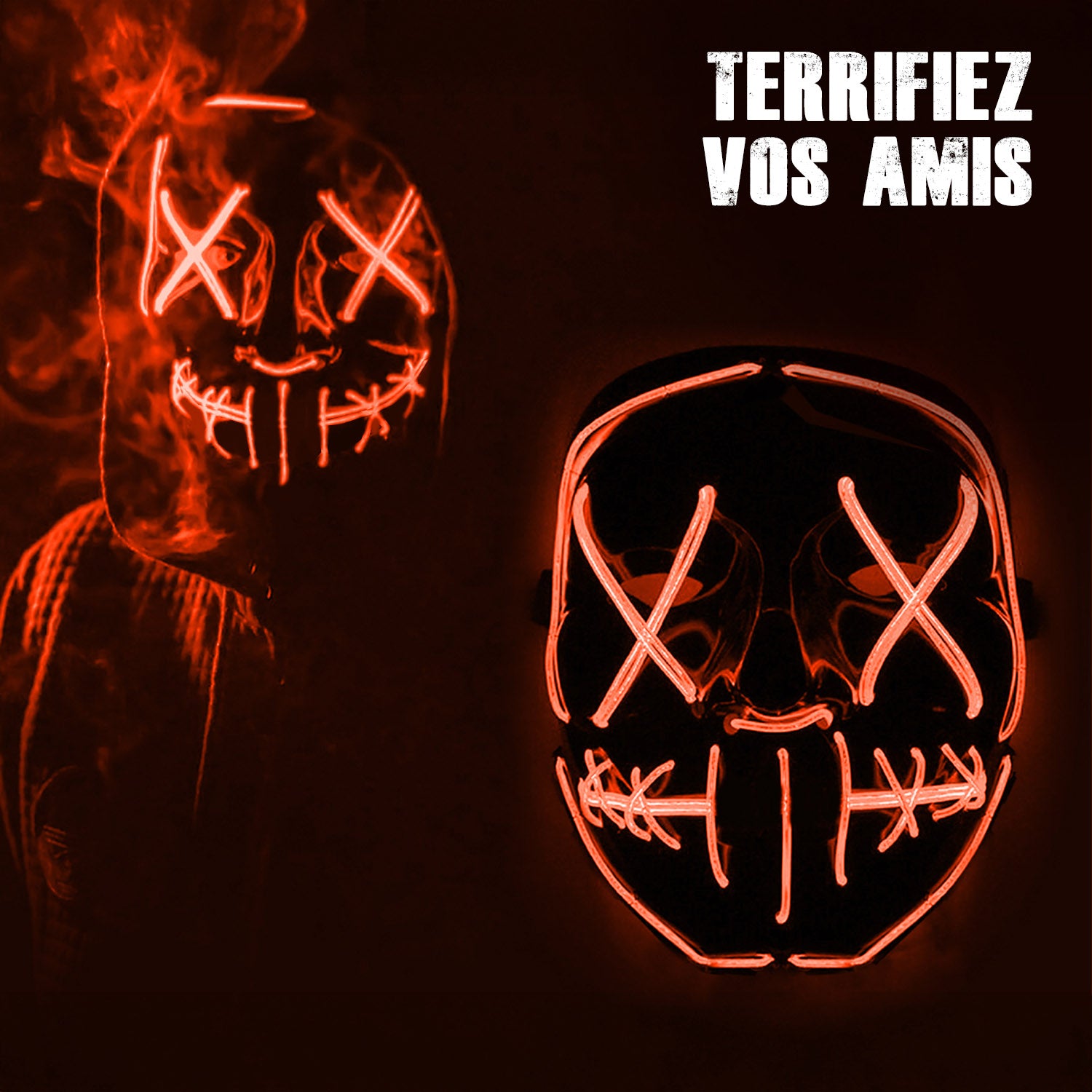 Masque LED Nightmare – Rouge