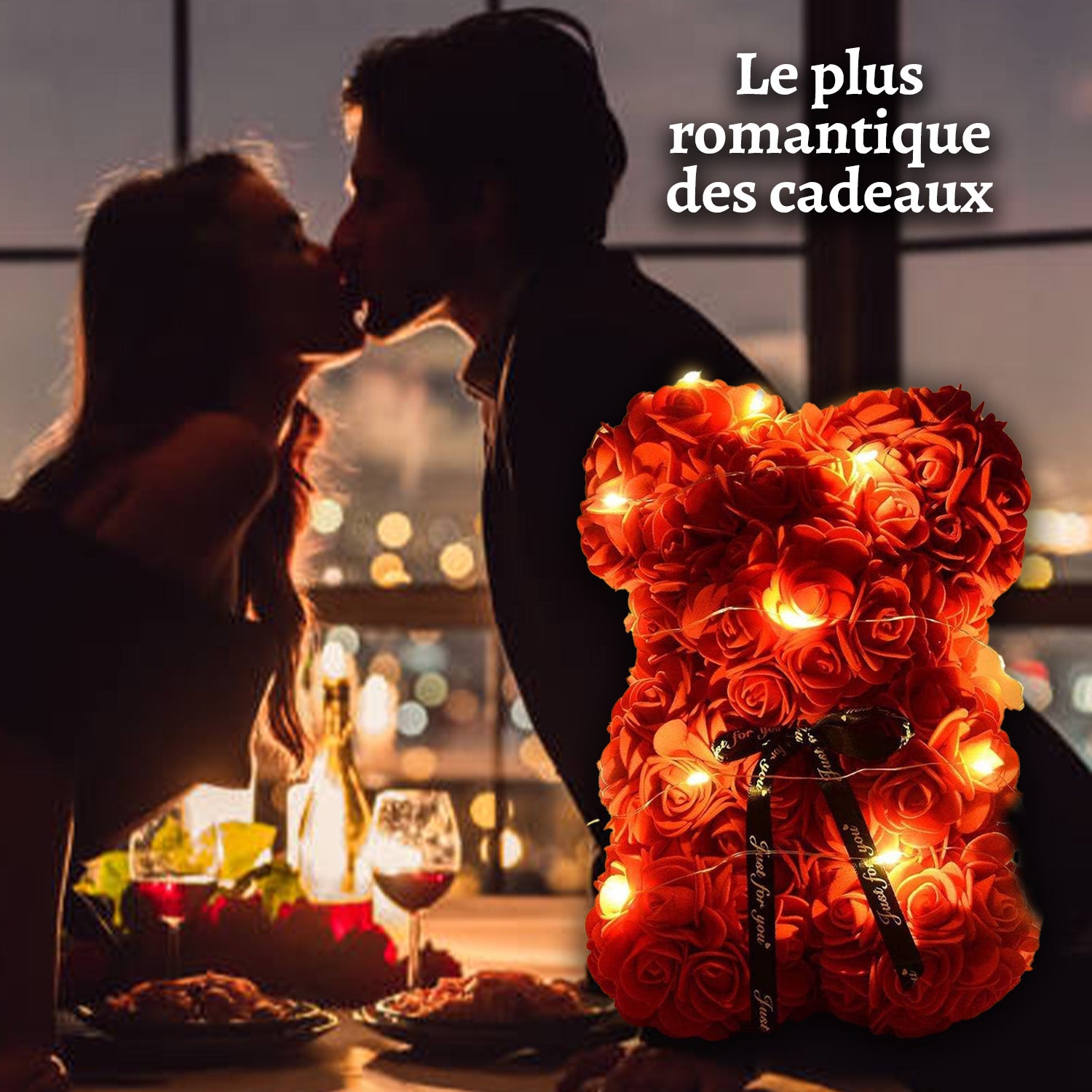 Ourson en Roses Rouges