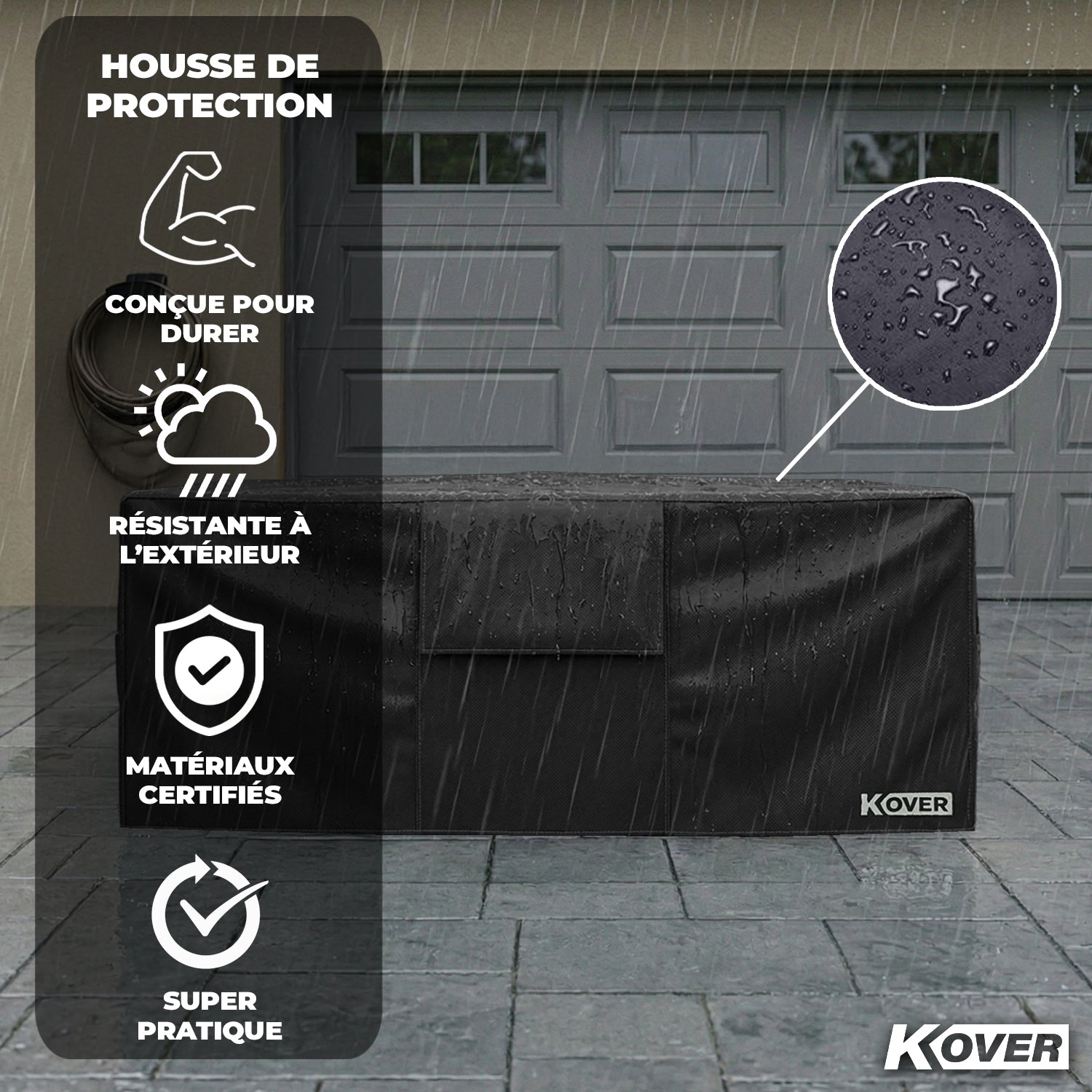 Housse Rectangulaire Table & Salon de Jardin – 160 × 100 × 74 cm