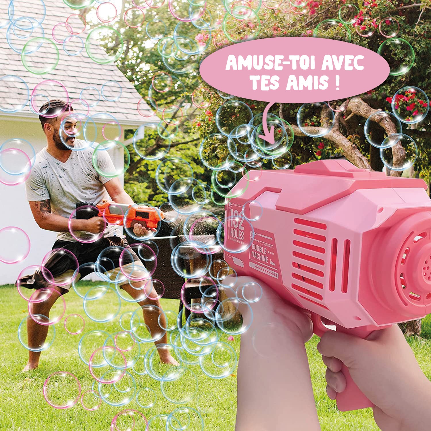 Bazooka Bubble Rose - Machine à Bulles de Savon