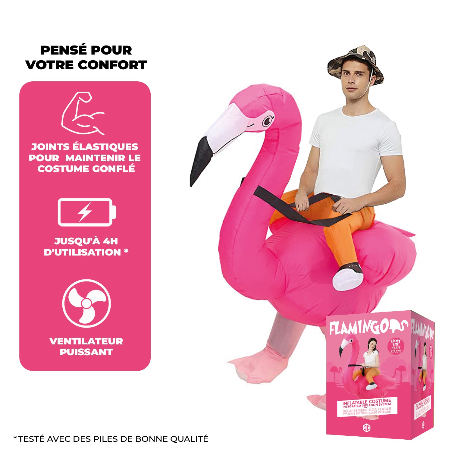 Costume Gonflable Adulte – Flamant Rose 2