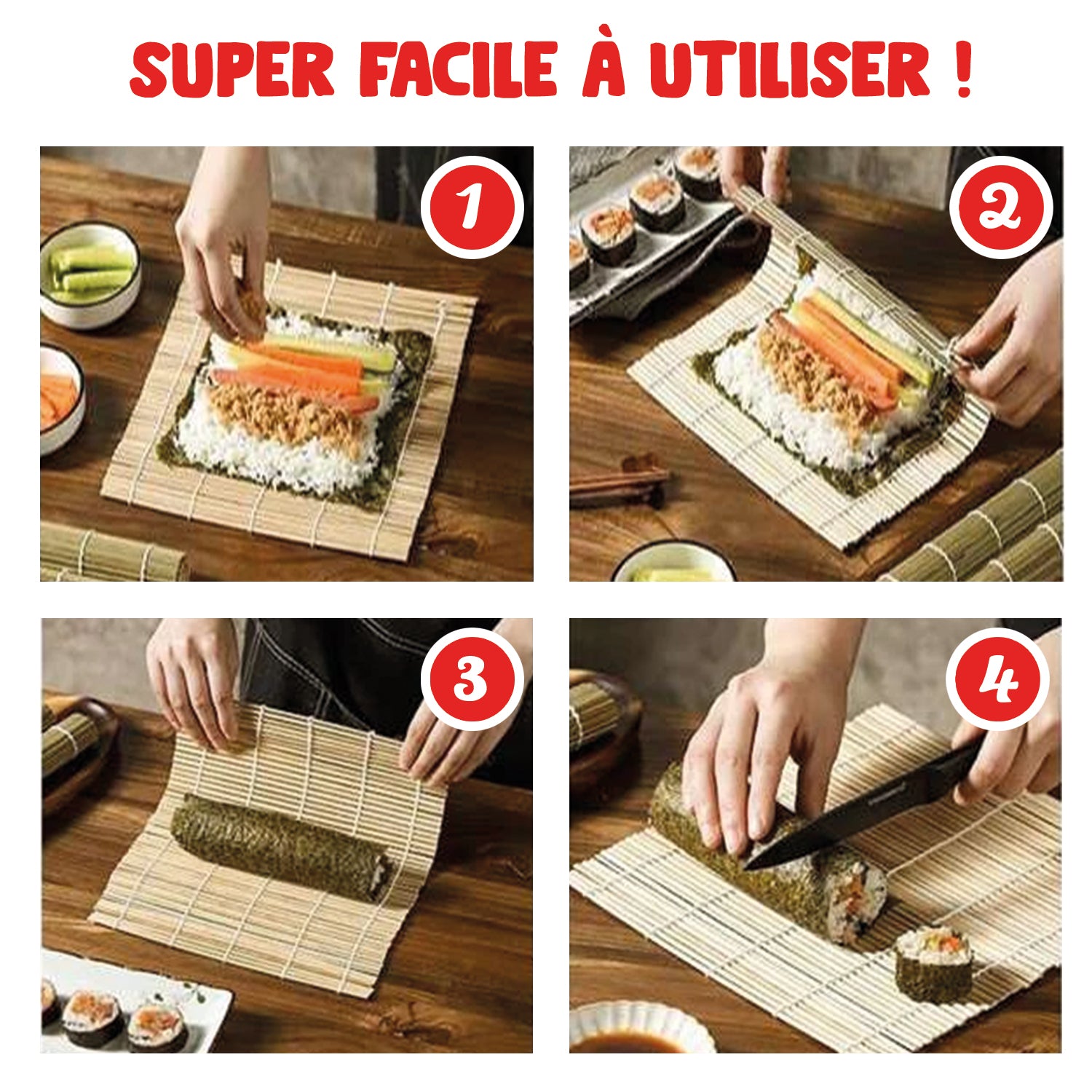 Natte en Bambou spéciale Makis