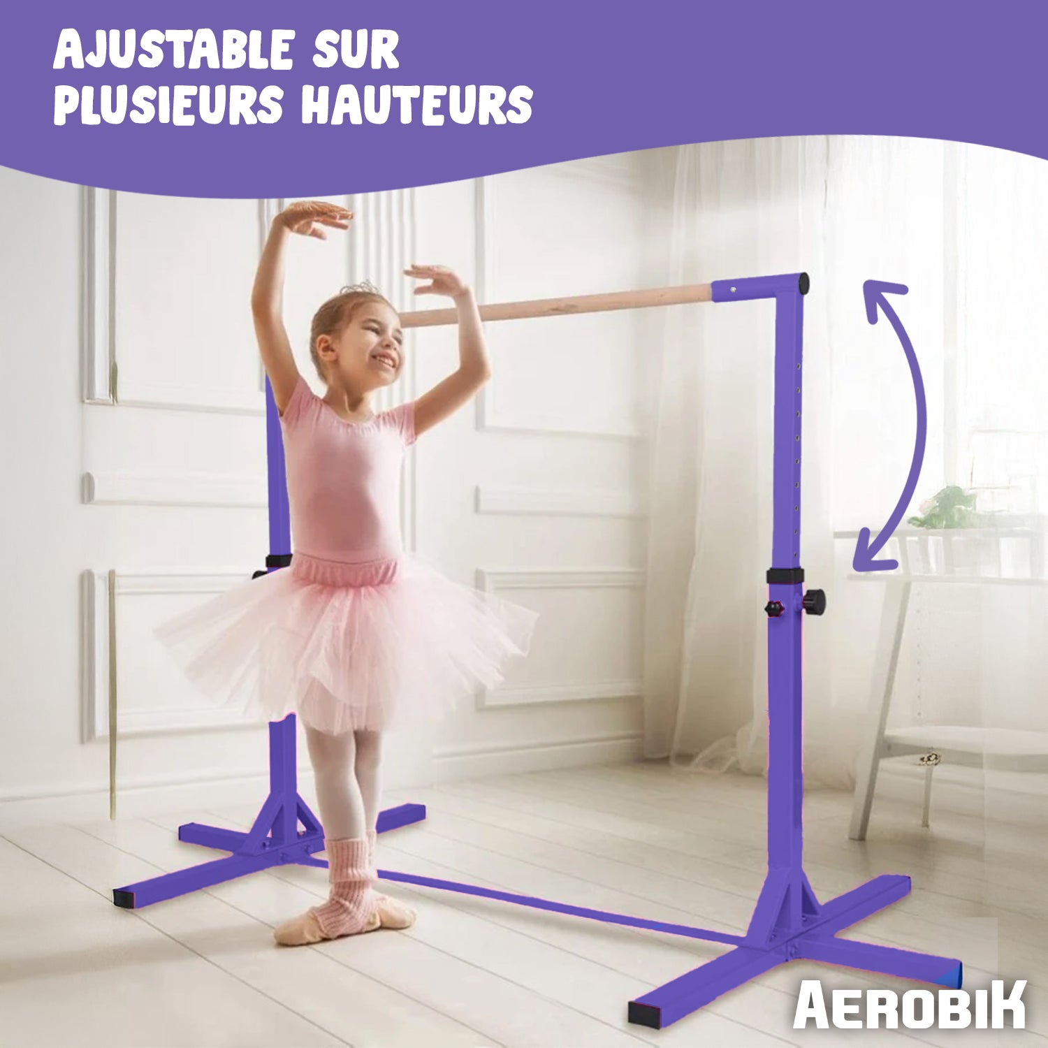 Barre Fixe de Gymnastique pour Enfant – Violet