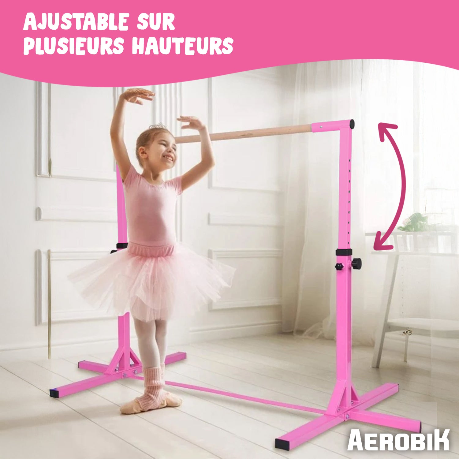 Barre Fixe de Gymnastique pour Enfant – Rose