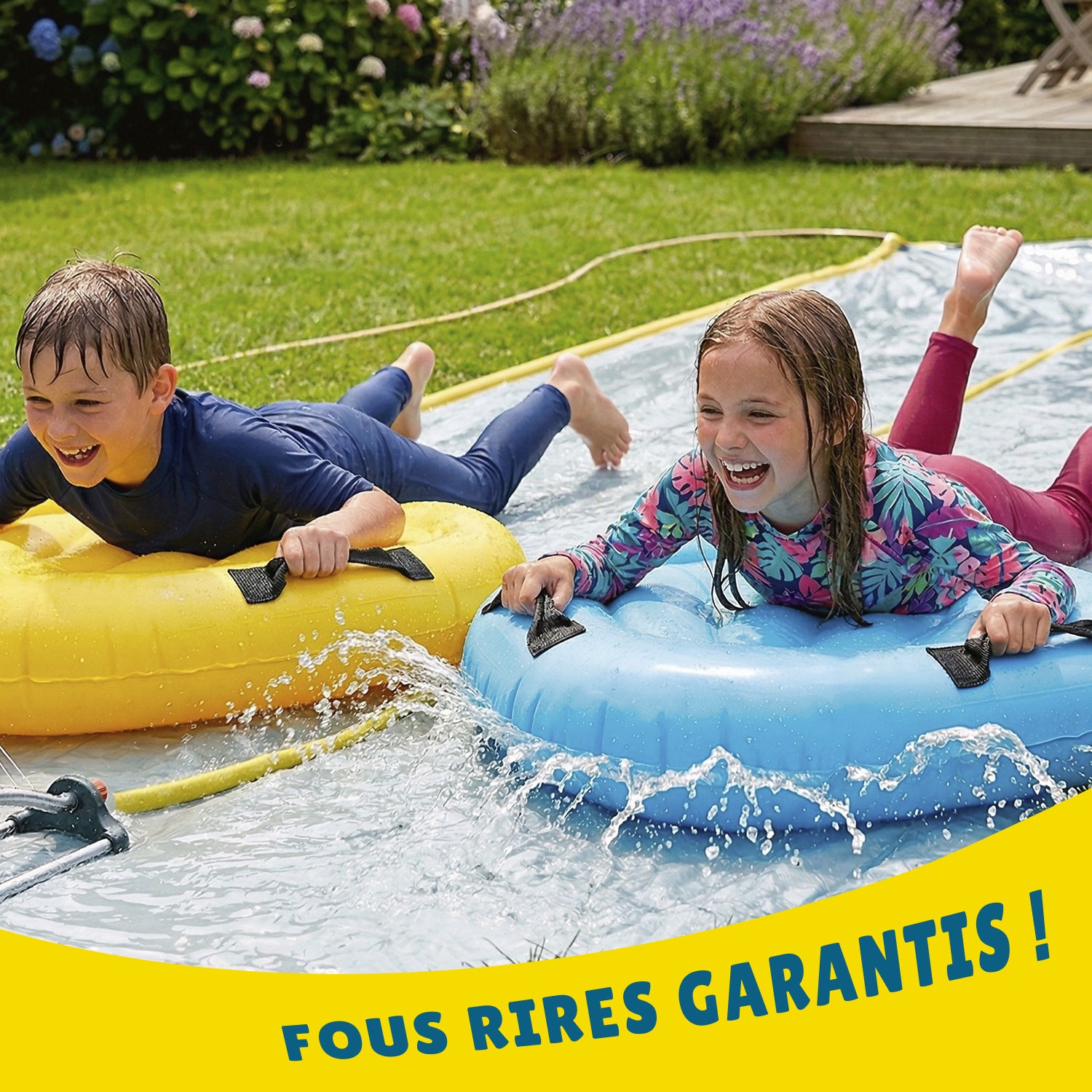 Pack Ventriglisse -  1 Tapis de Glisse Double Piste 10 Mètres + 2 Bodyboards pour mieux Glisser