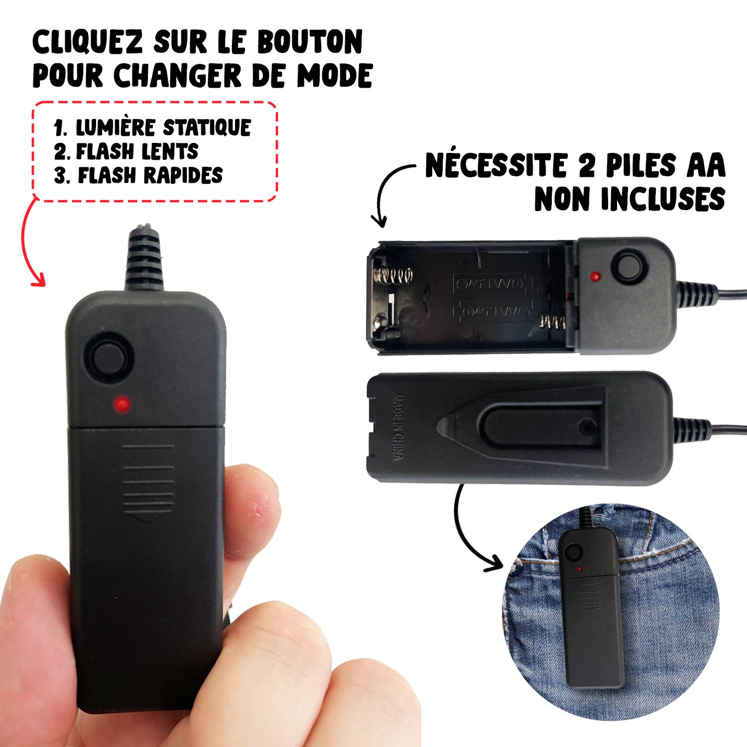 Masque LED Nightmare – Double Face Bleu & Rose