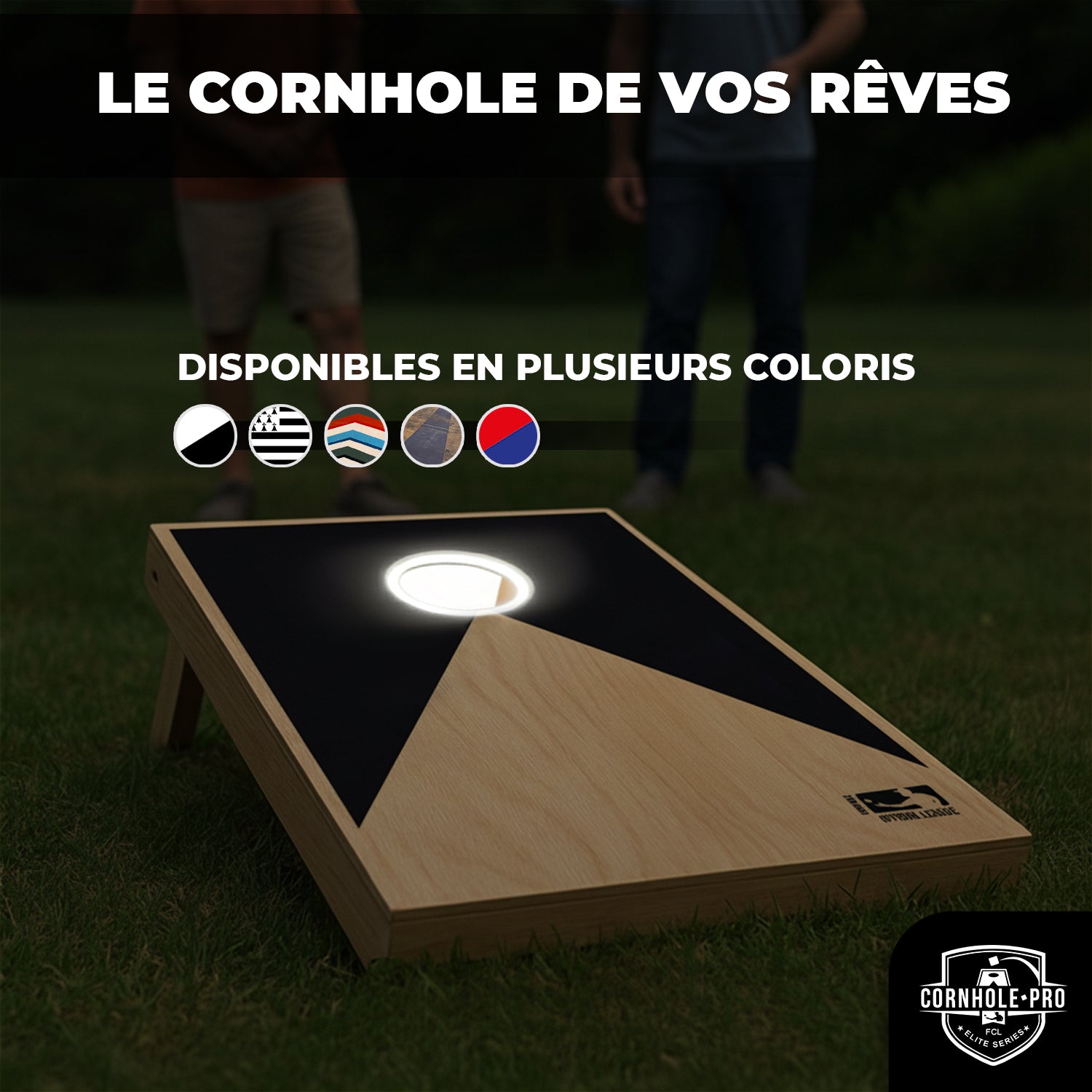 Cornhole en Bois – Eclairage avec LED