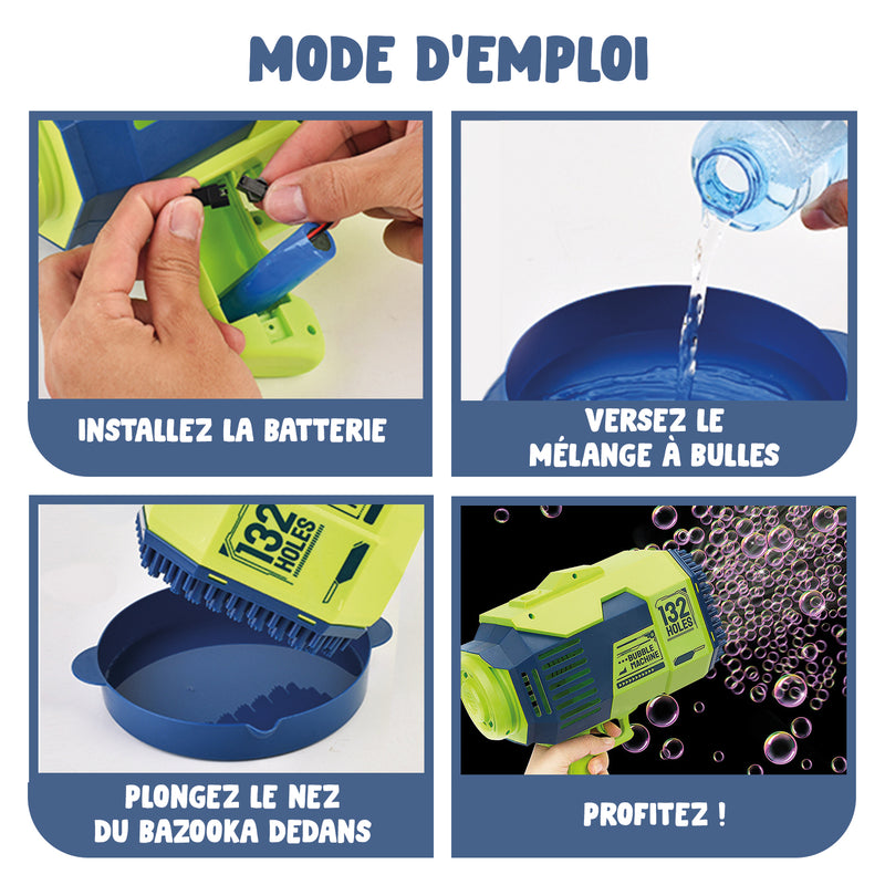 Bazooka Bubble Vert - Machine à Bulles de Savon – Pièce Originale