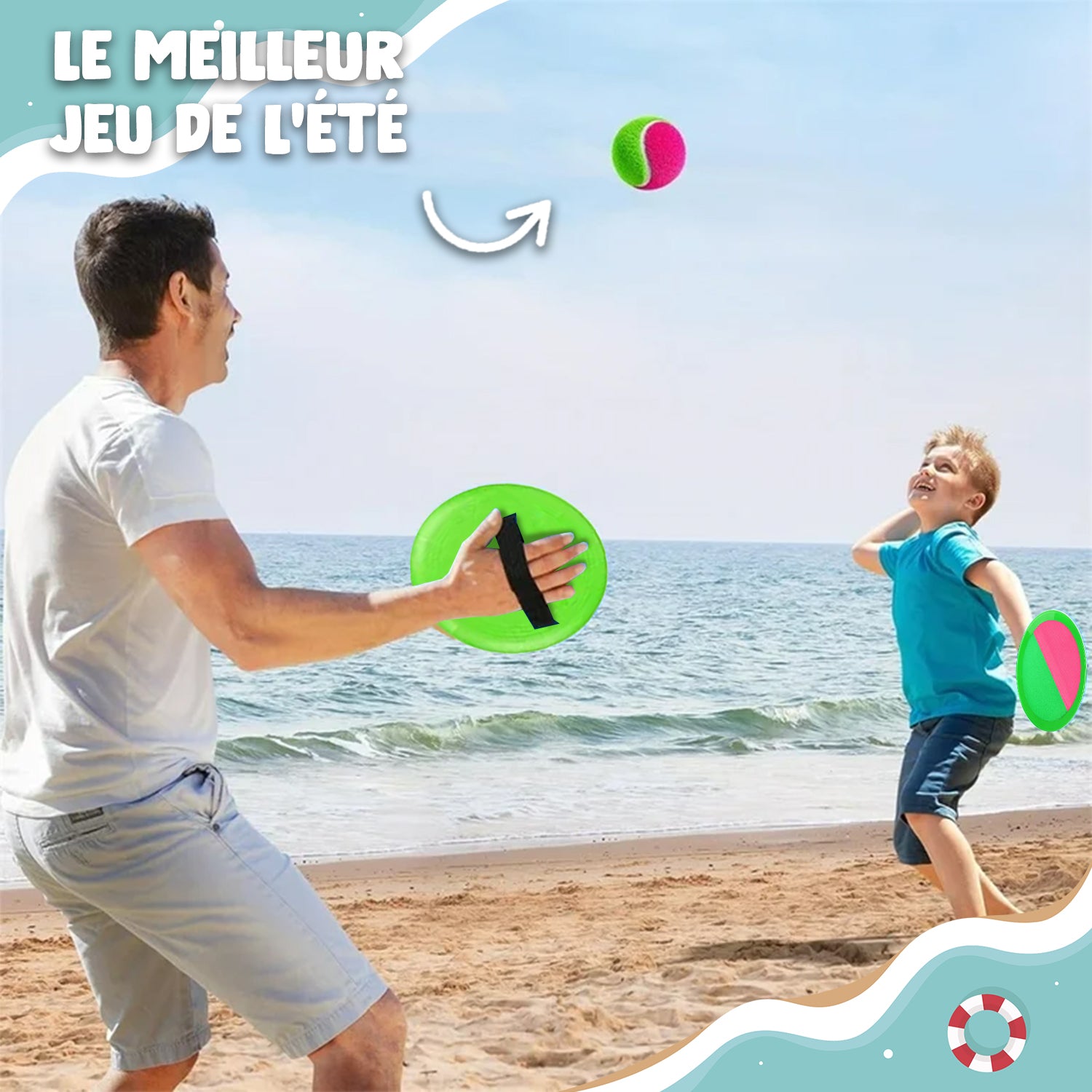 Ball Catch Vert et Rose