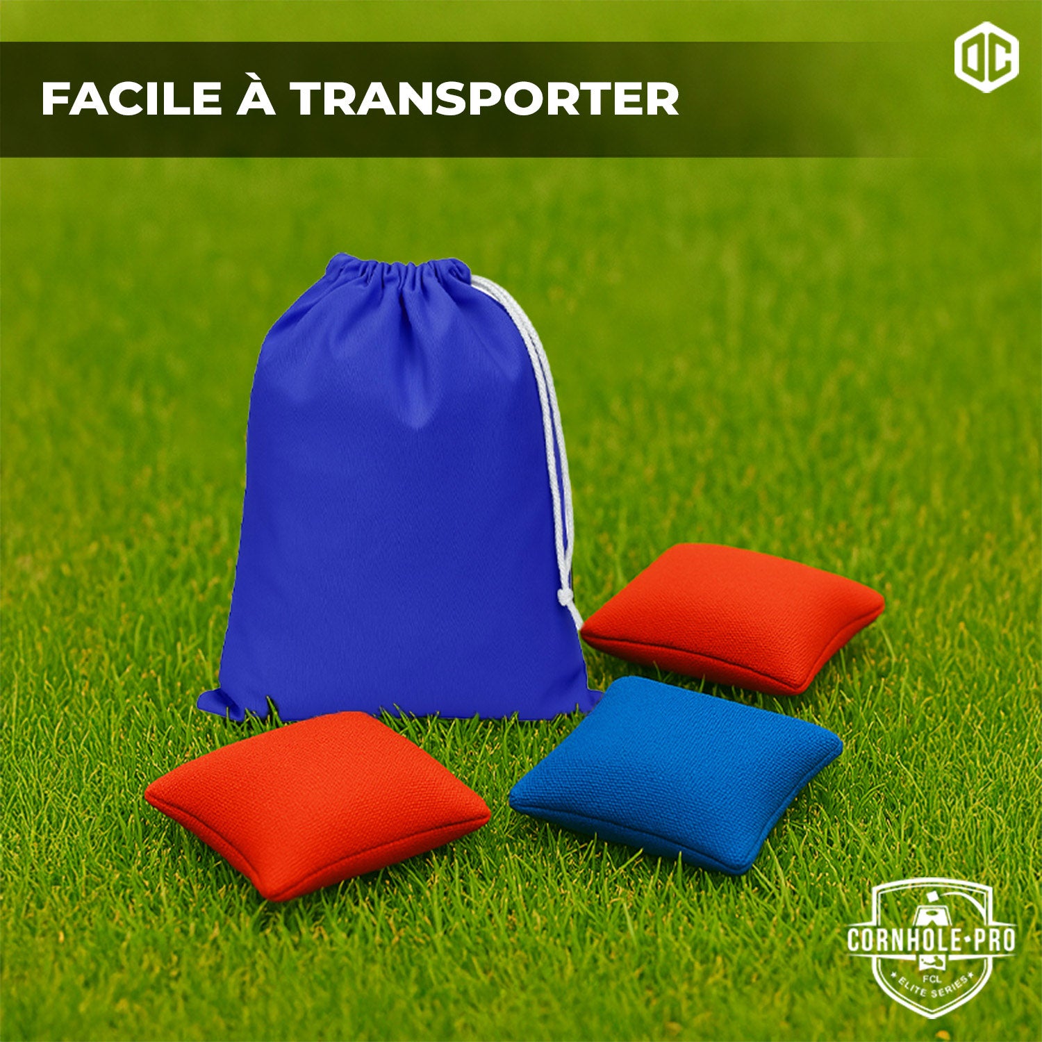 8 sacs de Cornhole – Rouges & Bleus