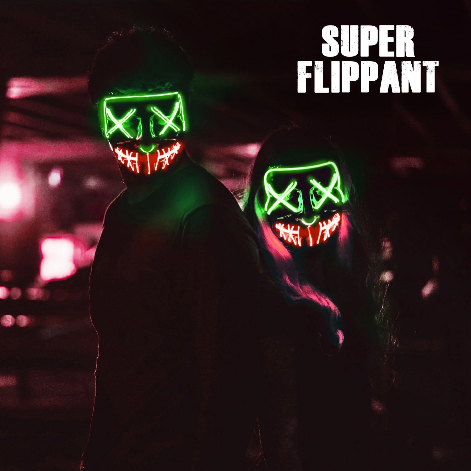 Led Mask Nightmare Green Red Mouth