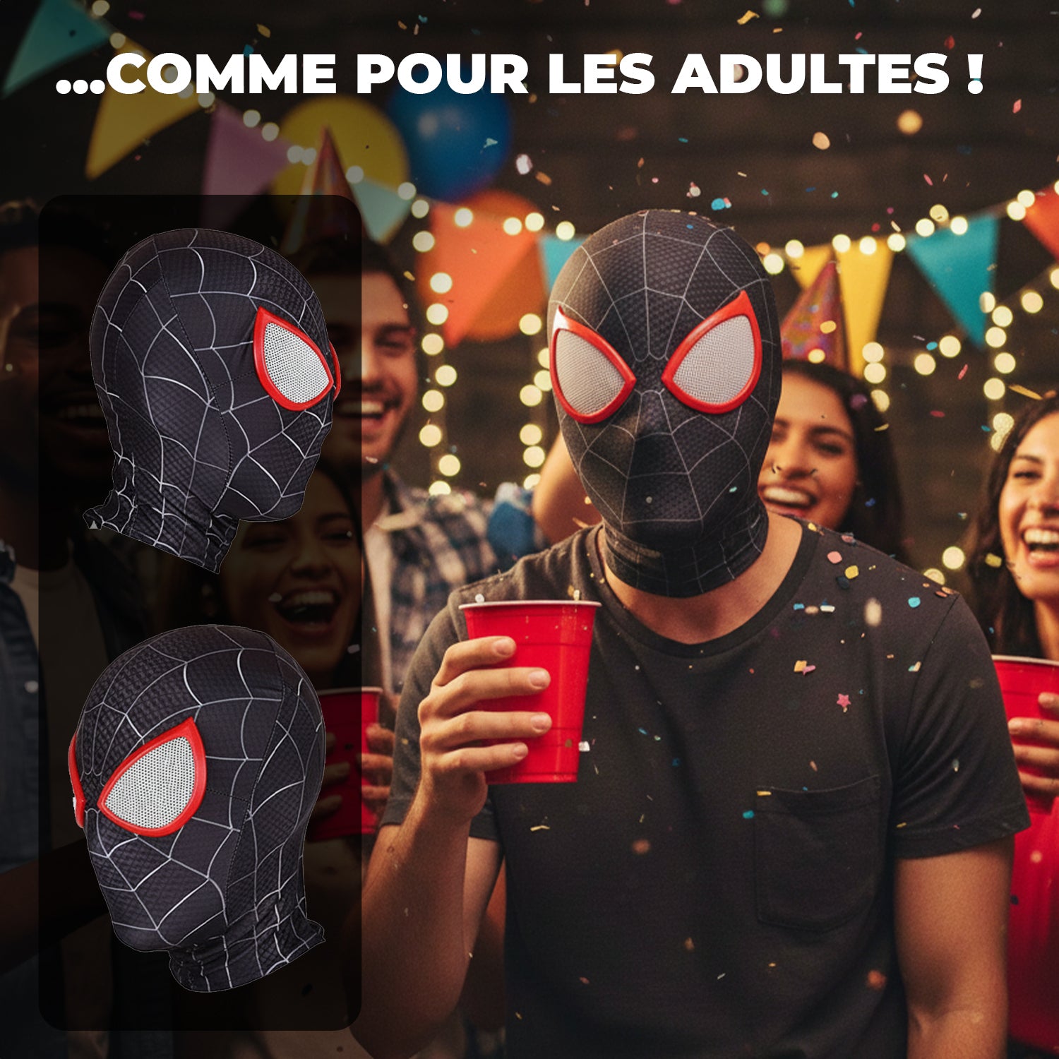 Masque Super-Héros Araignée – Noir