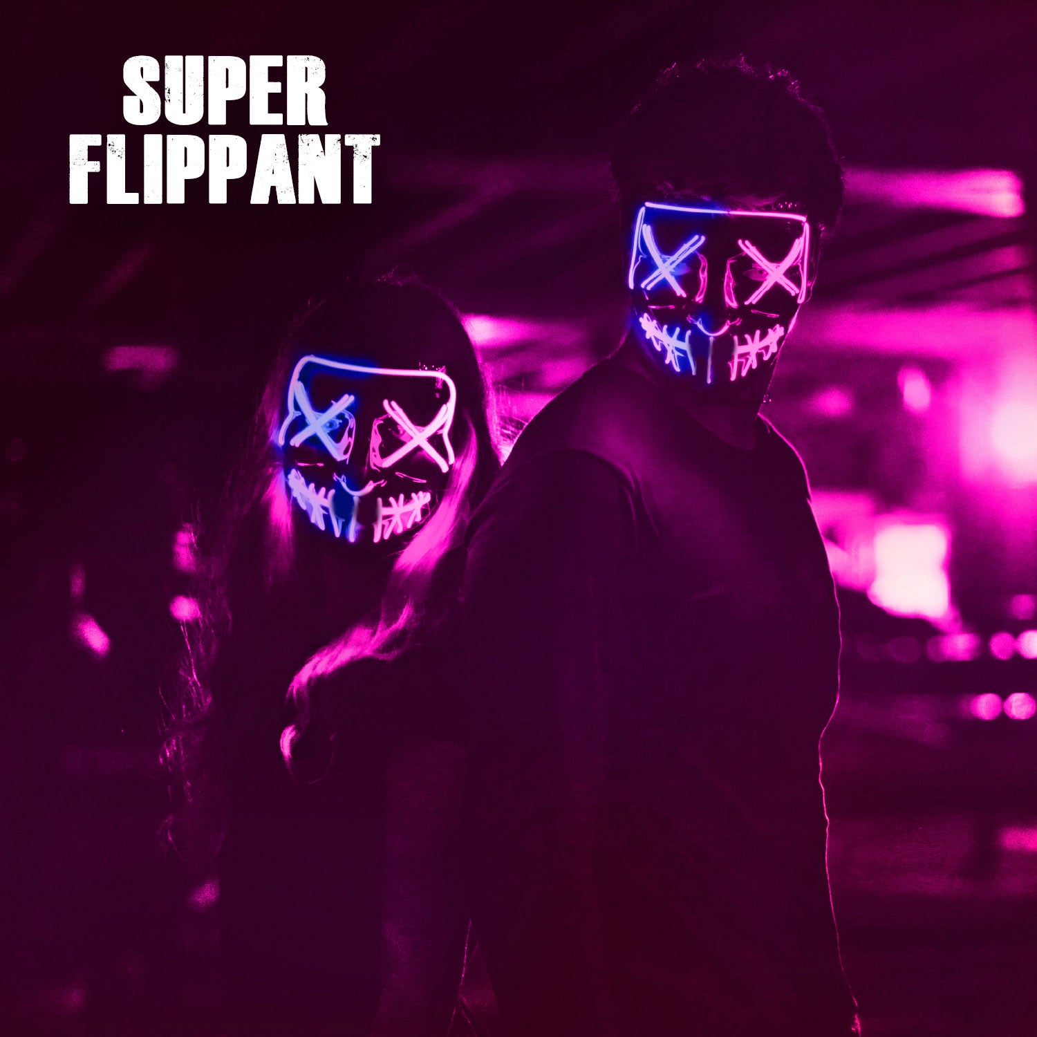 Masque LED Nightmare – Double Face Bleu & Rose