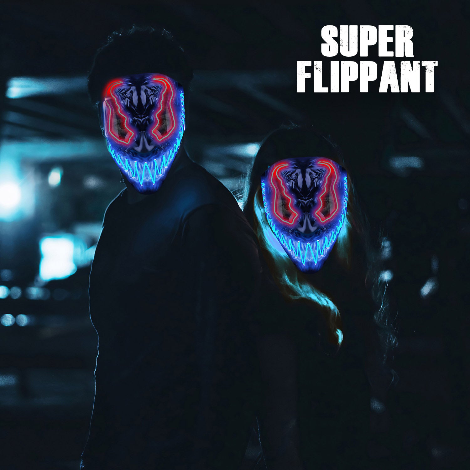 Masque LED Démon – Rouge & Bleu