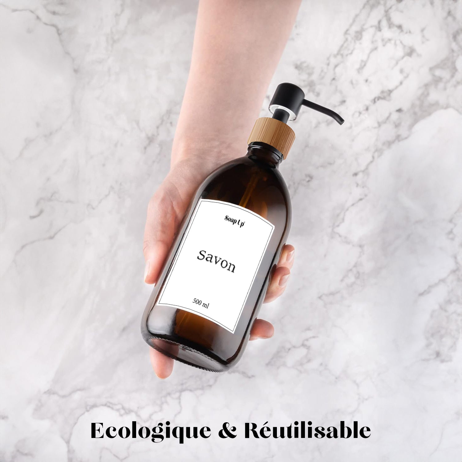 2 Distributeurs 50 cl pour Savon, Shampoing, Liquide Vaisselle