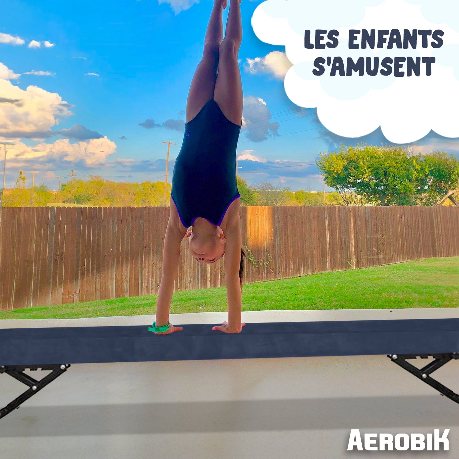 Poutre de Gymnastique Haute pour Enfant Aerobik® – Bleu