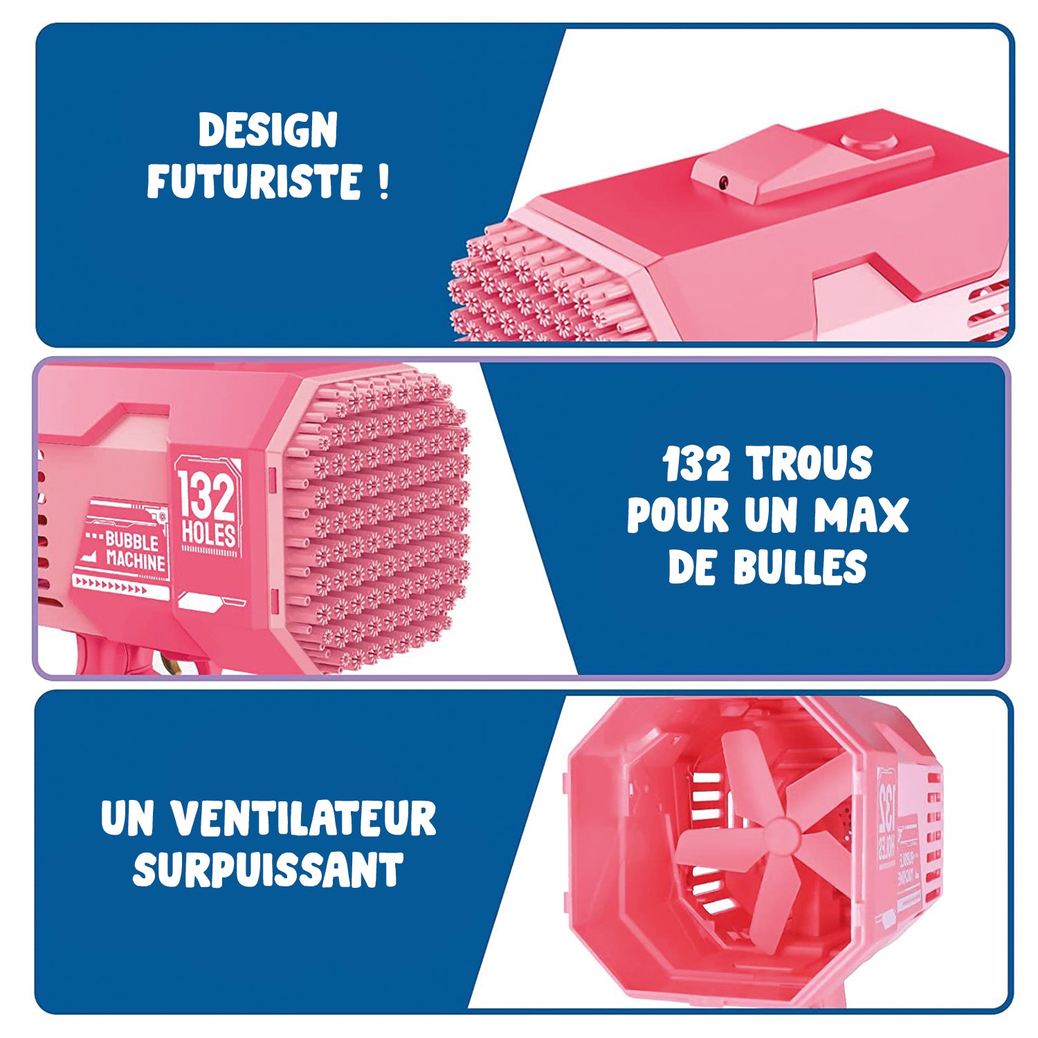 Bazooka Bubble Rose - Machine à Bulles de Savon