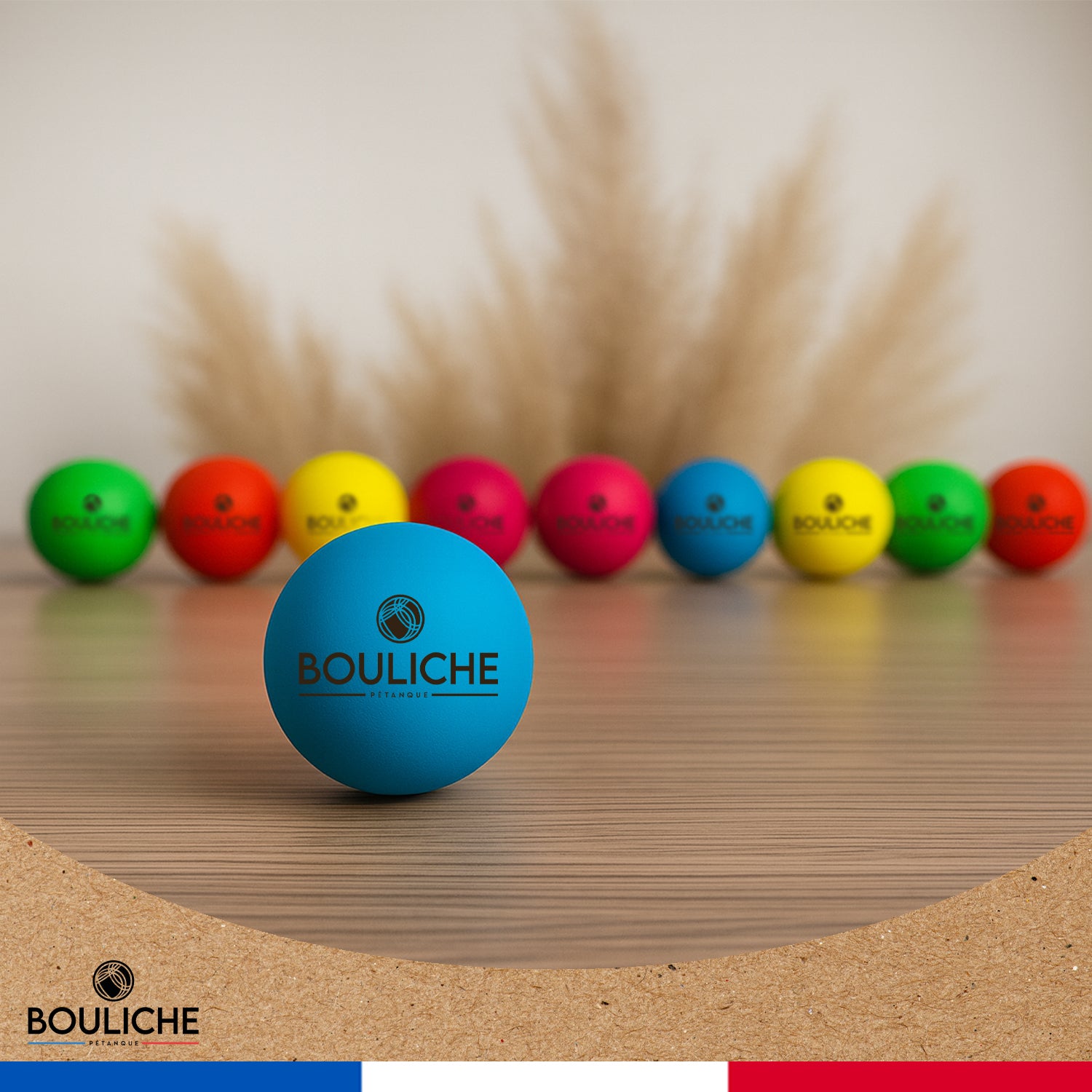 10 Cochonnets de Pétanque Multicolores en Bois
