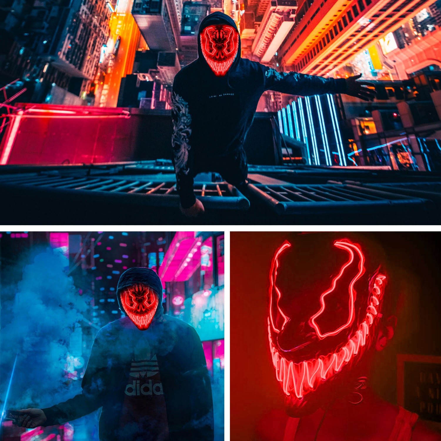 Masque LED Démon – Rouge