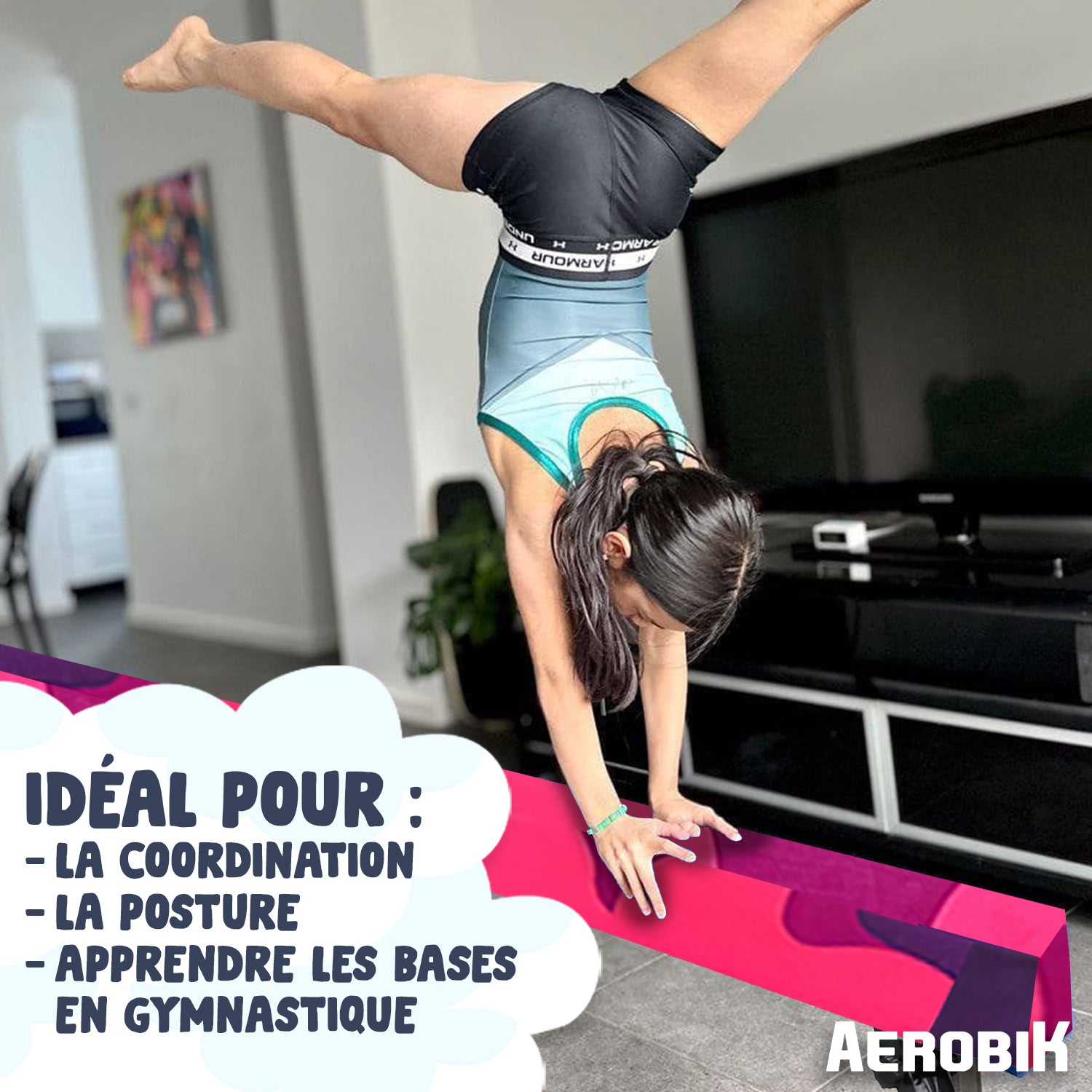 Poutre de Gymnastique Haute pour Enfant Aerobik® – Mix