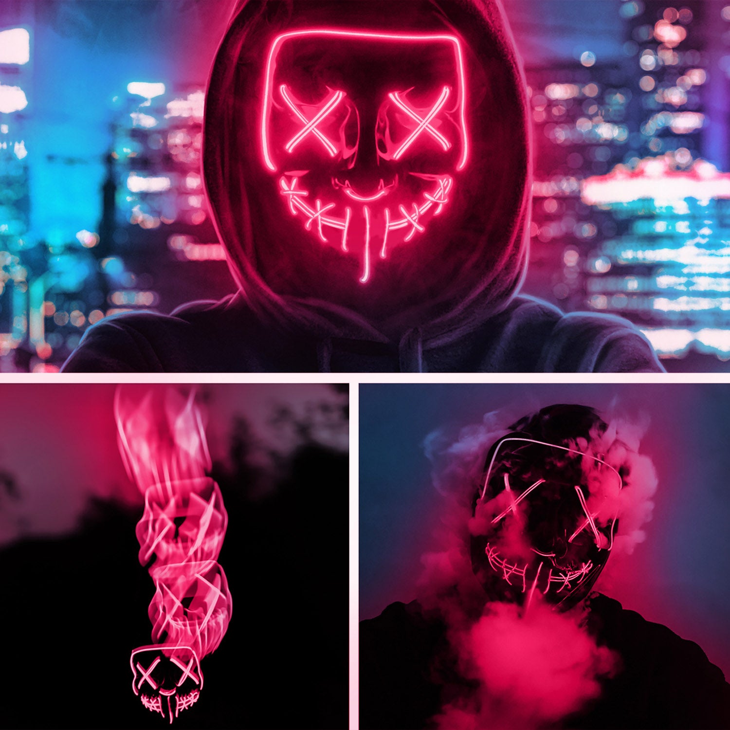 Masque LED Nightmare – Rouge