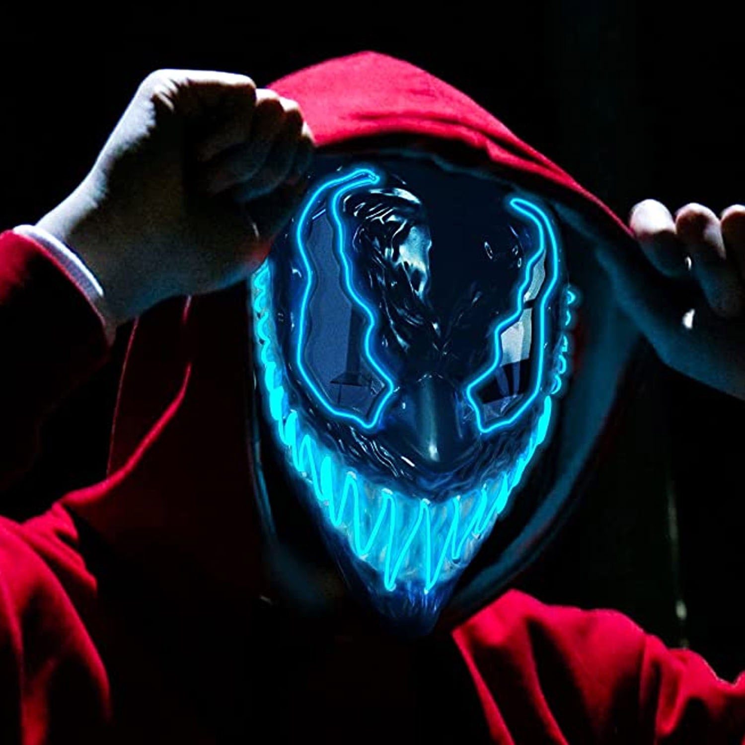 Led Mask Demon Blue