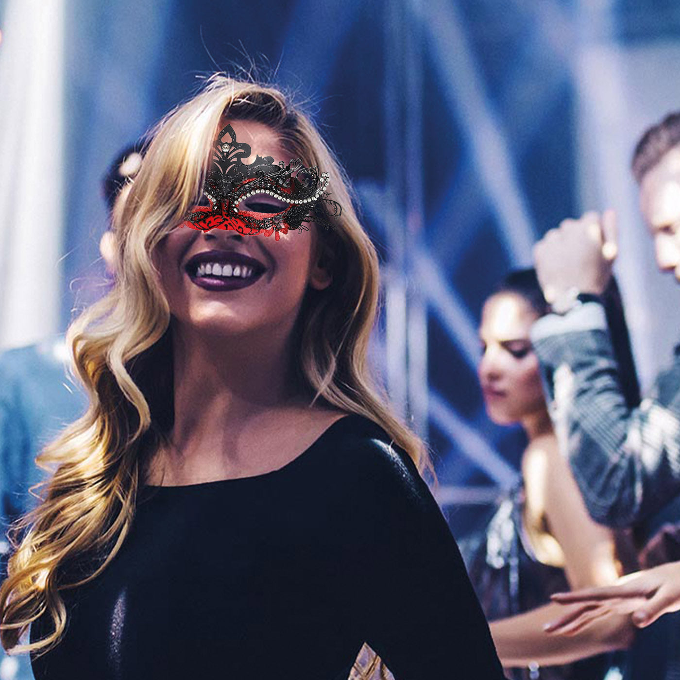 Masque Mascarade Carnaval Venise Noir et Rouge