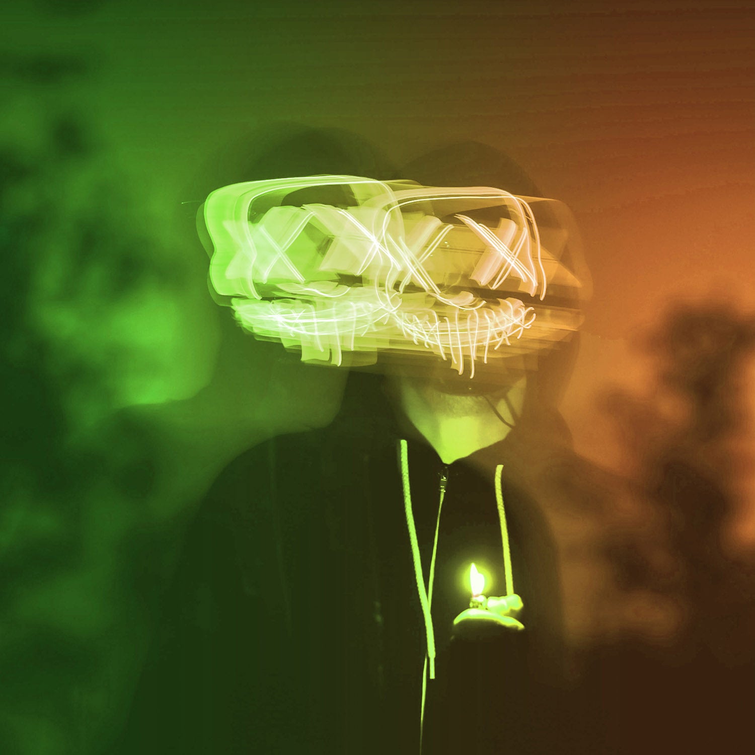 Led Mask Nightmare Red Double Face