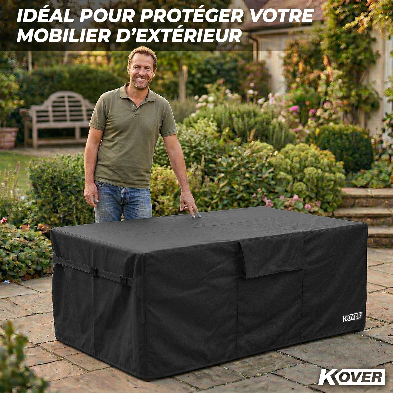 Housse Rectangulaire Table & Salon de Jardin – 160 × 100 × 74 cm