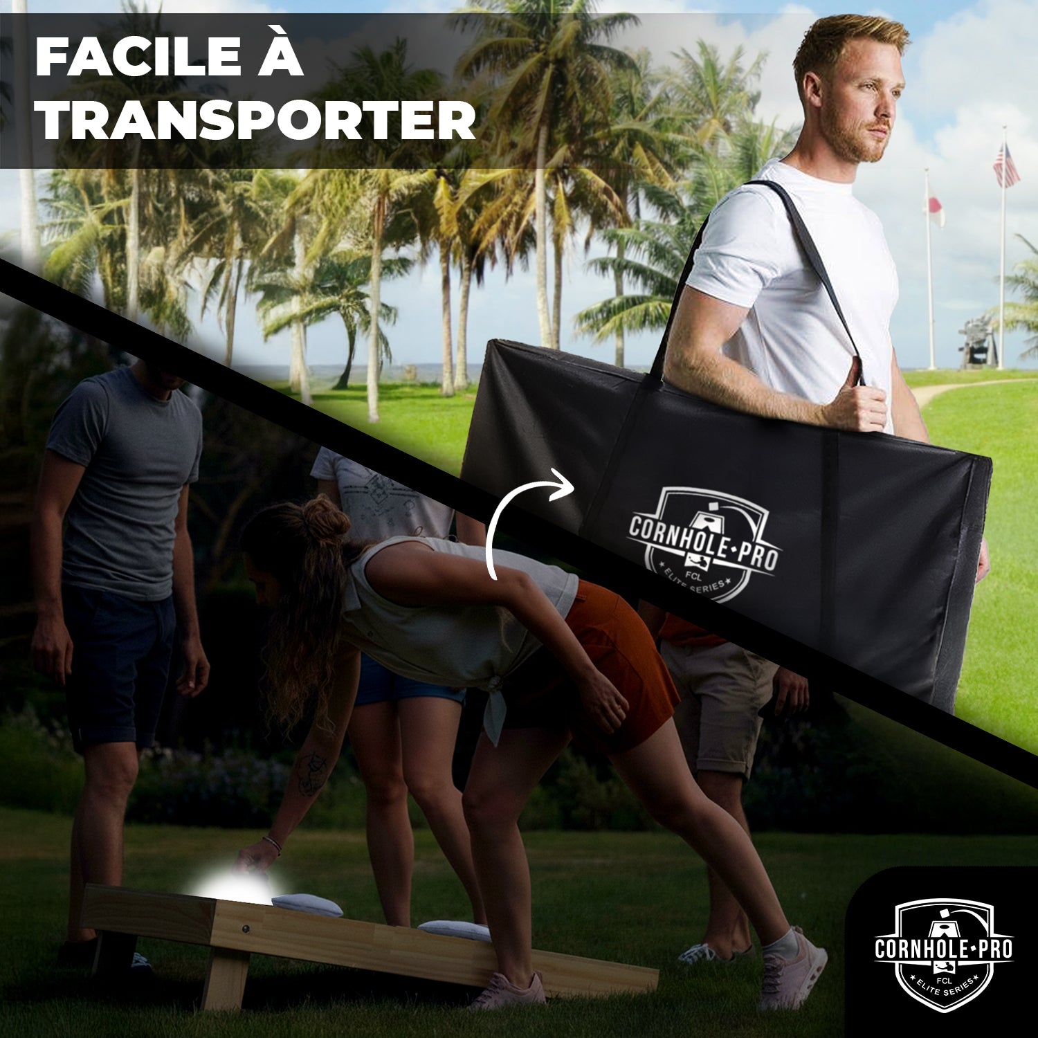 Cornhole en Bois – Eclairage avec LED