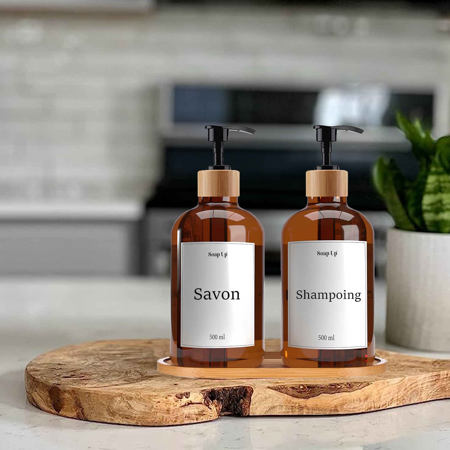 2 Distributeurs 50 cl pour Savon, Shampoing, Liquide Vaisselle