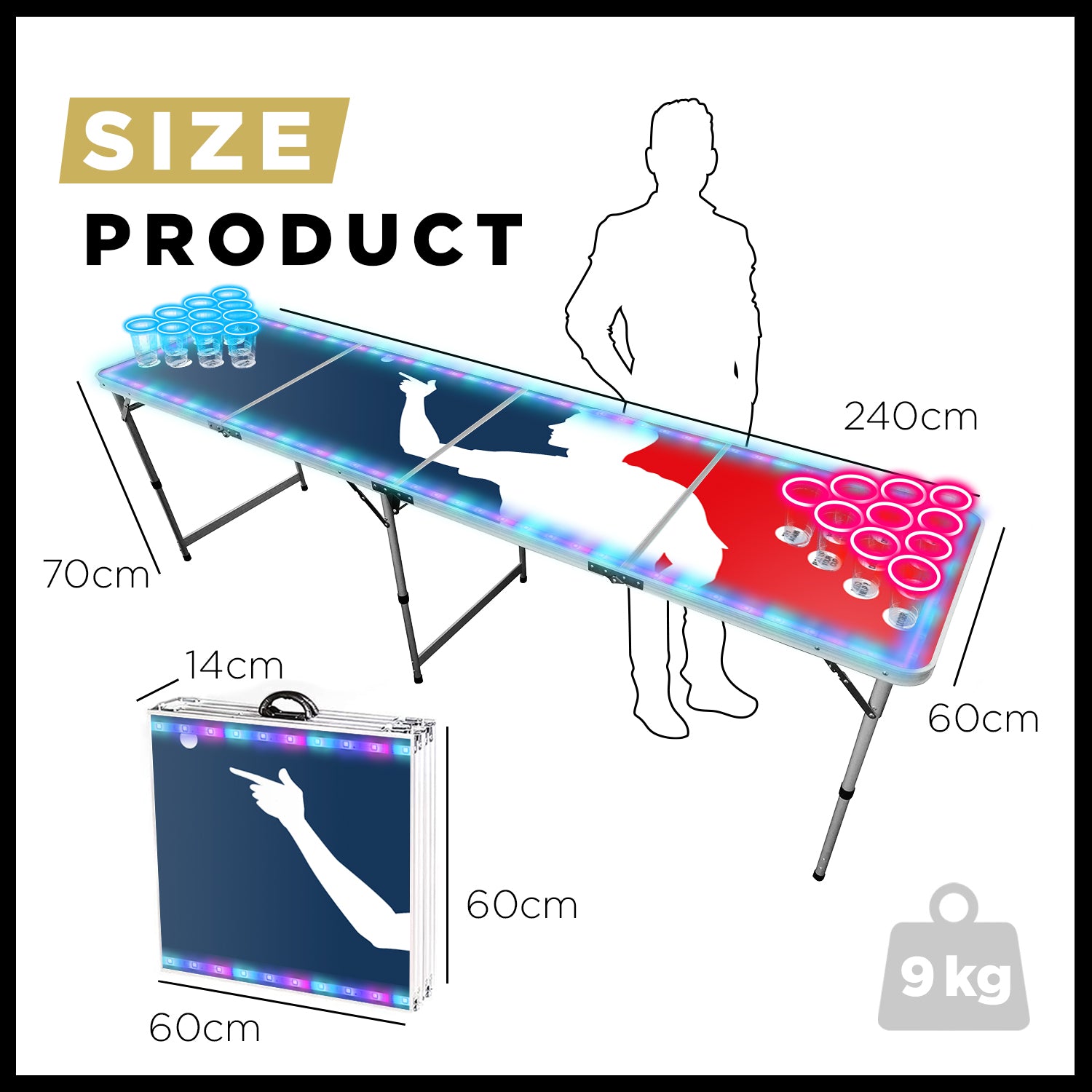 Table Beer Pong Lumineuse Flash – Pack Light Kit