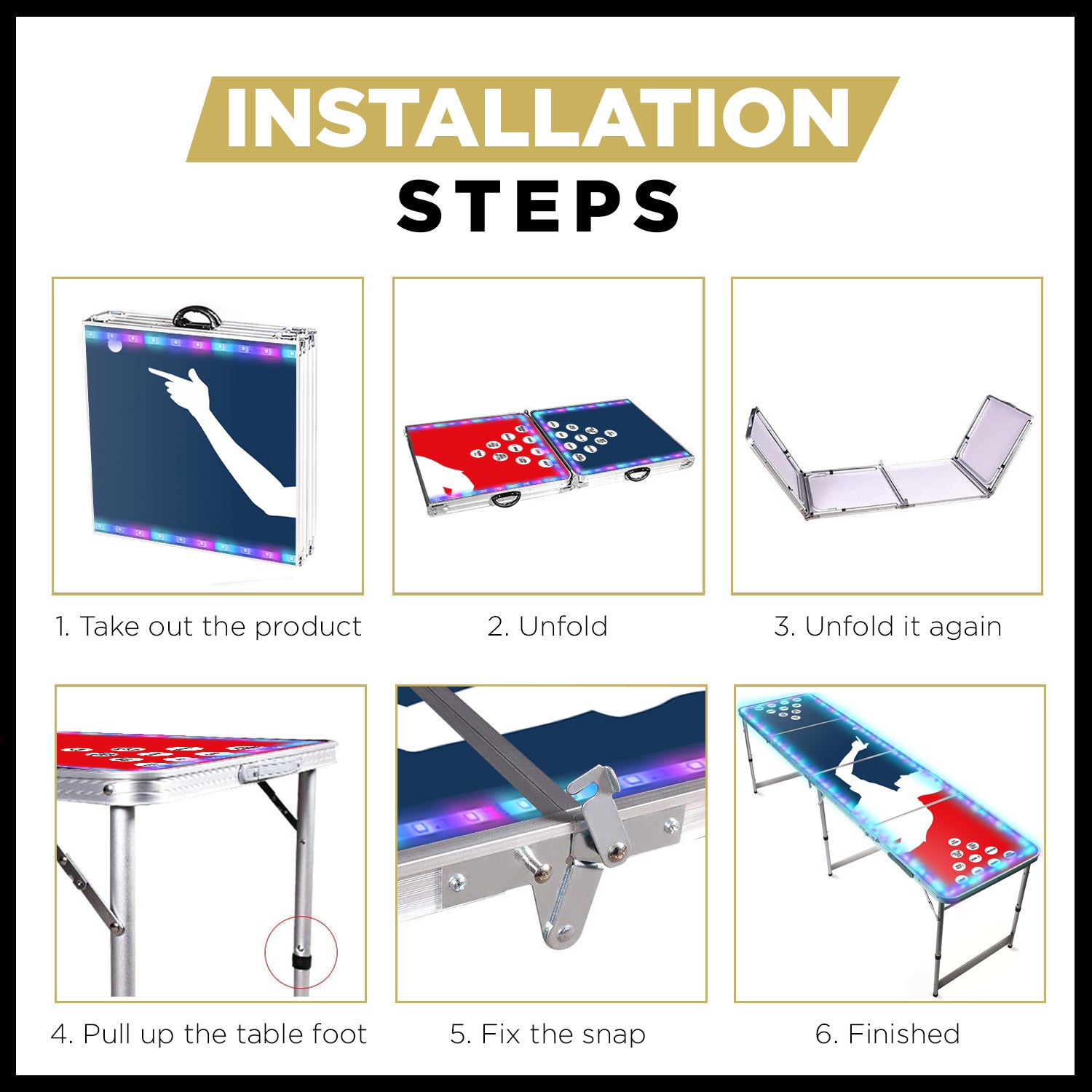 Table Beer Pong Lumineuse Flash – Pack Light Kit