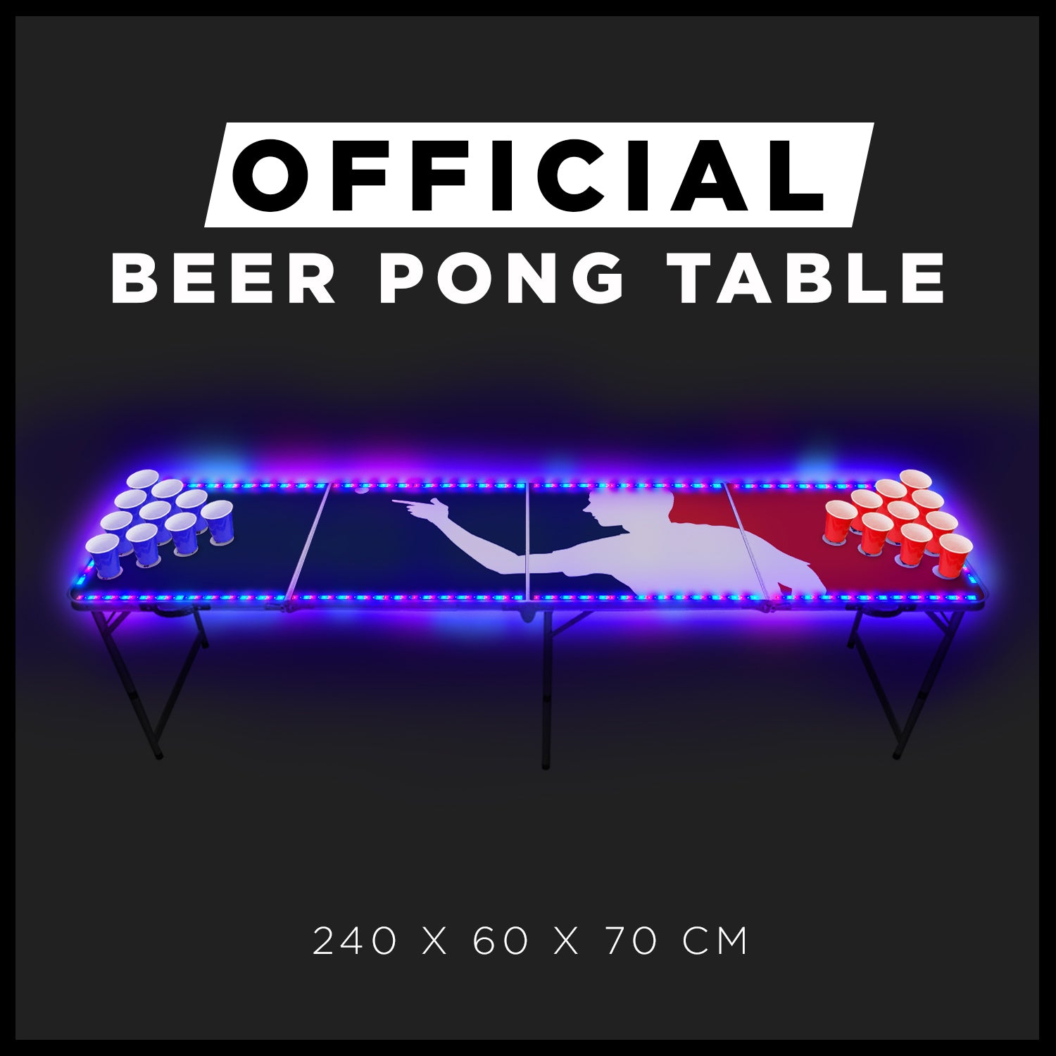 Table Beer Pong Lumineuse Flash – Pack Cups & Balles