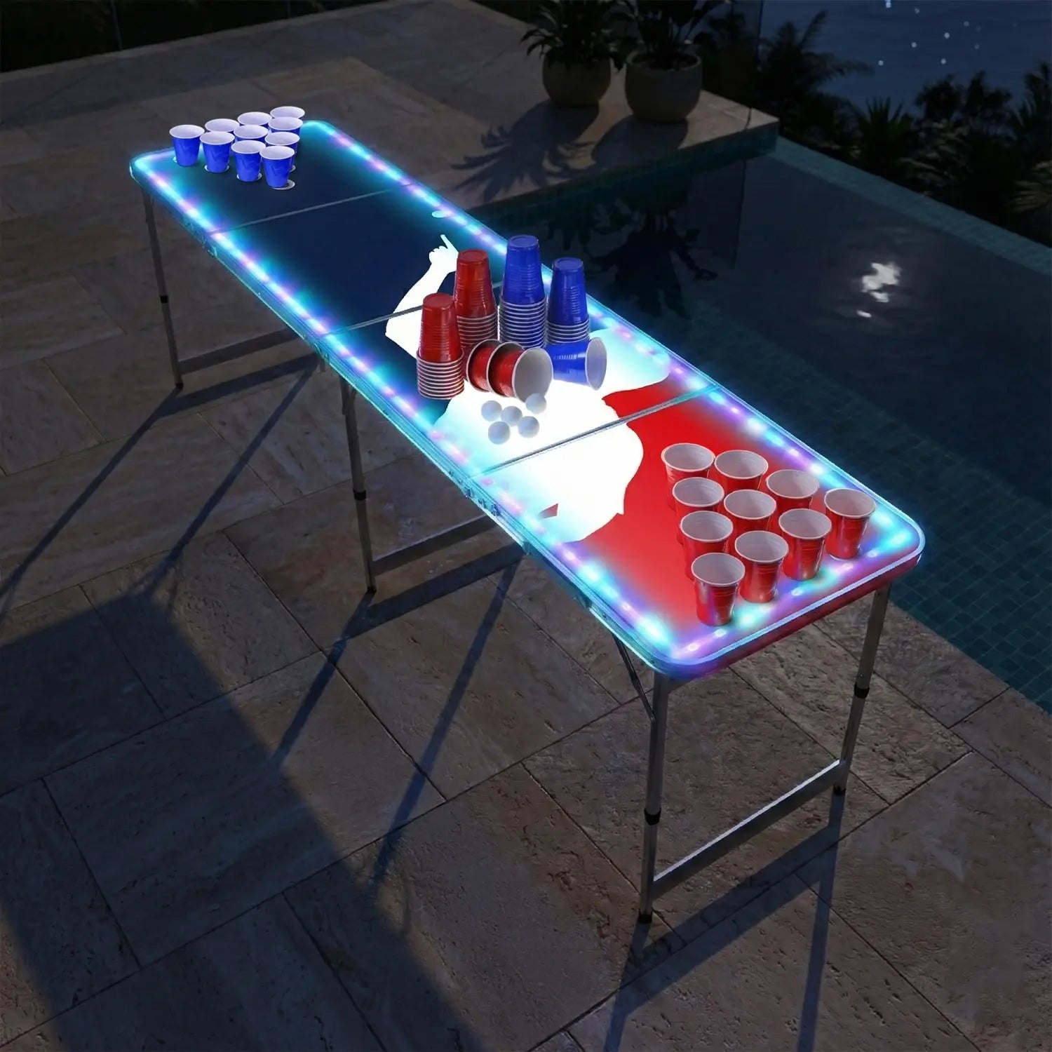 Table Beer Pong Lumineuse Flash – Pack Cups & Balles