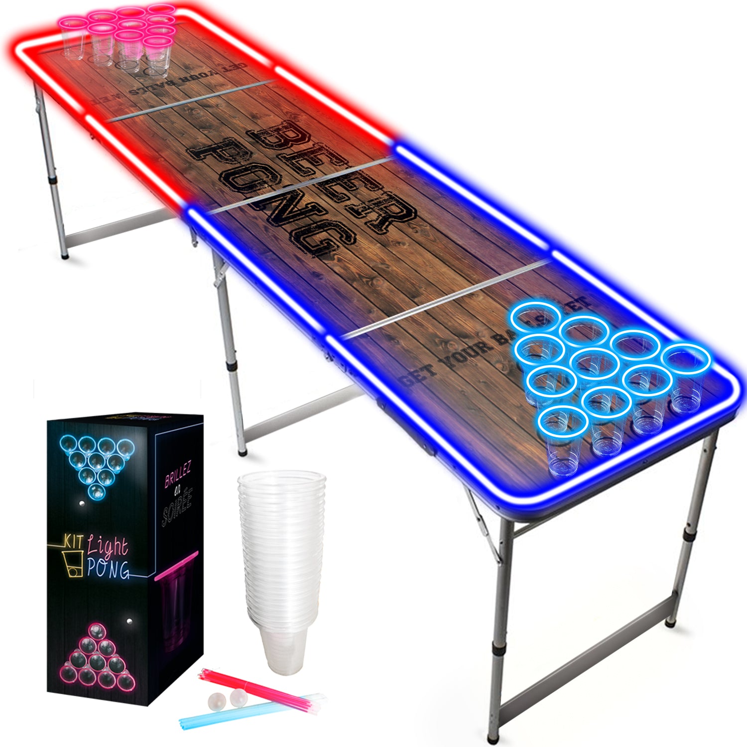 Table Beer Pong Lumineuse Old School – Pack Light Kit